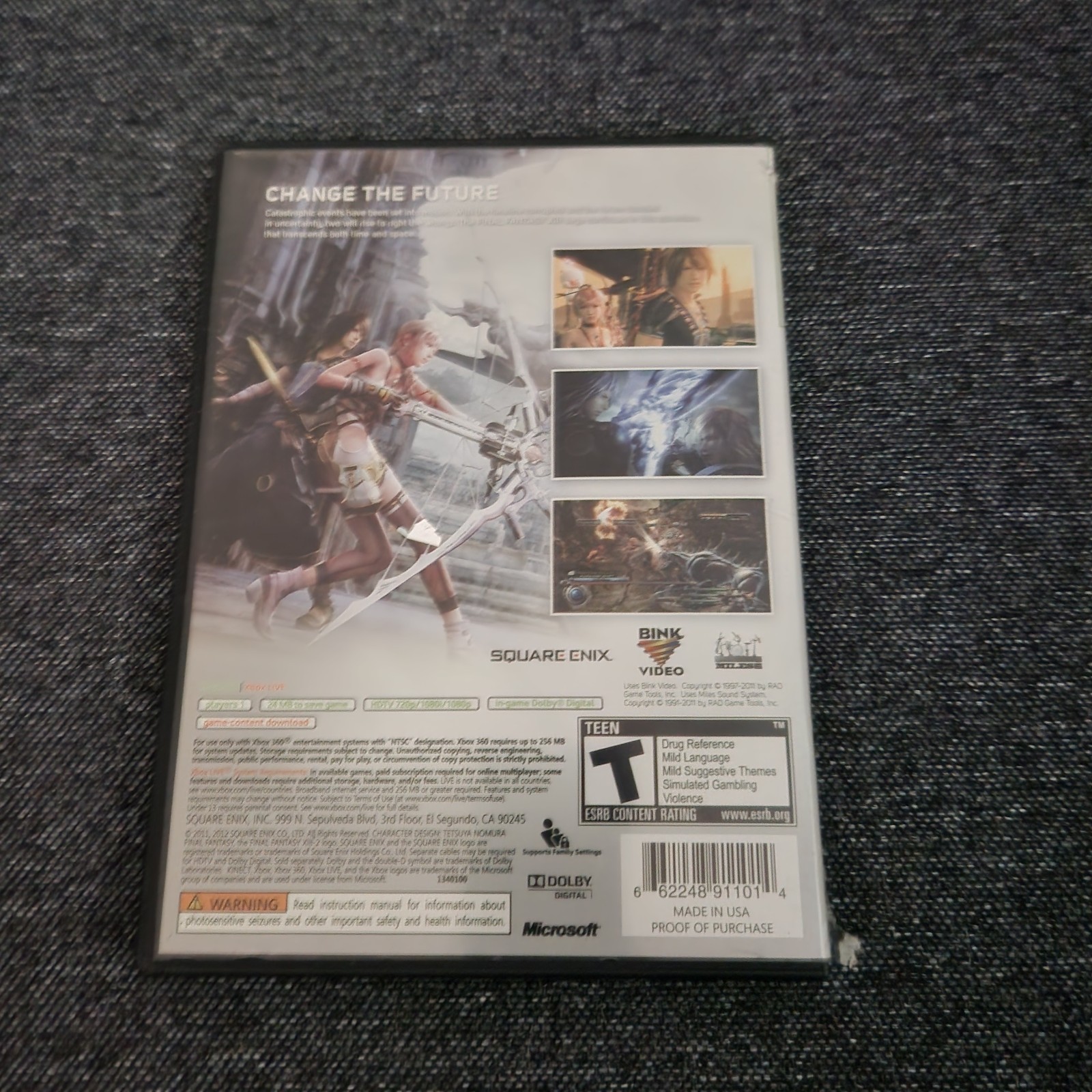 Final Fantasy XIII-2 (Microsoft Xbox 360, 2012) Not Orig Case W Slight Dmg