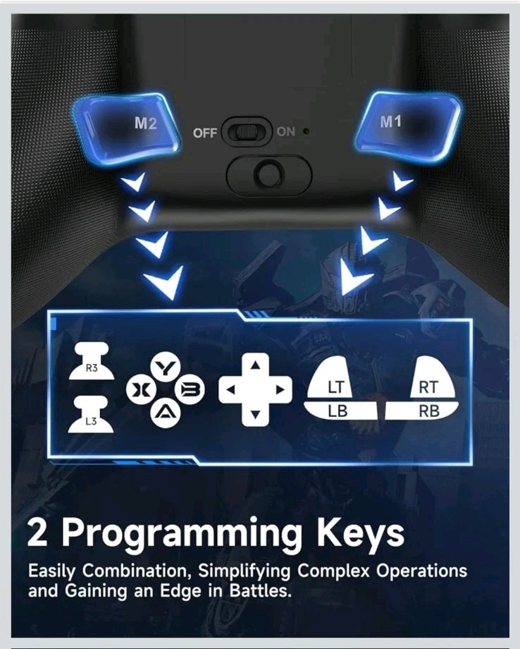 EasySMX X15 Gaming Controller Wireless Bluetooth RBG Back Buttons PC Switch New