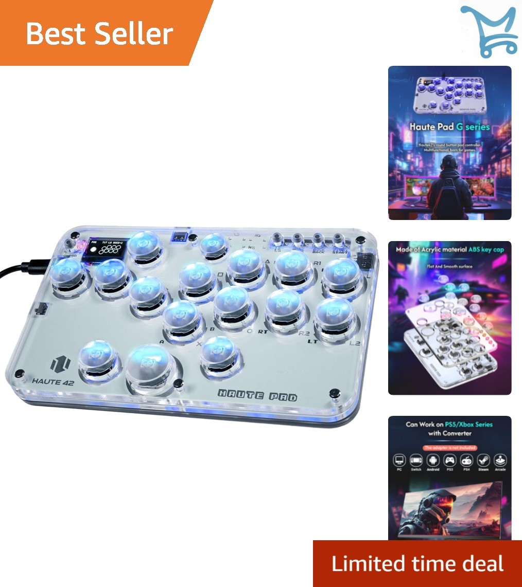 Arcade Stick 16-Button RGB Turbo for PC PS3 PS4 Switch Gamepad Hot Swap