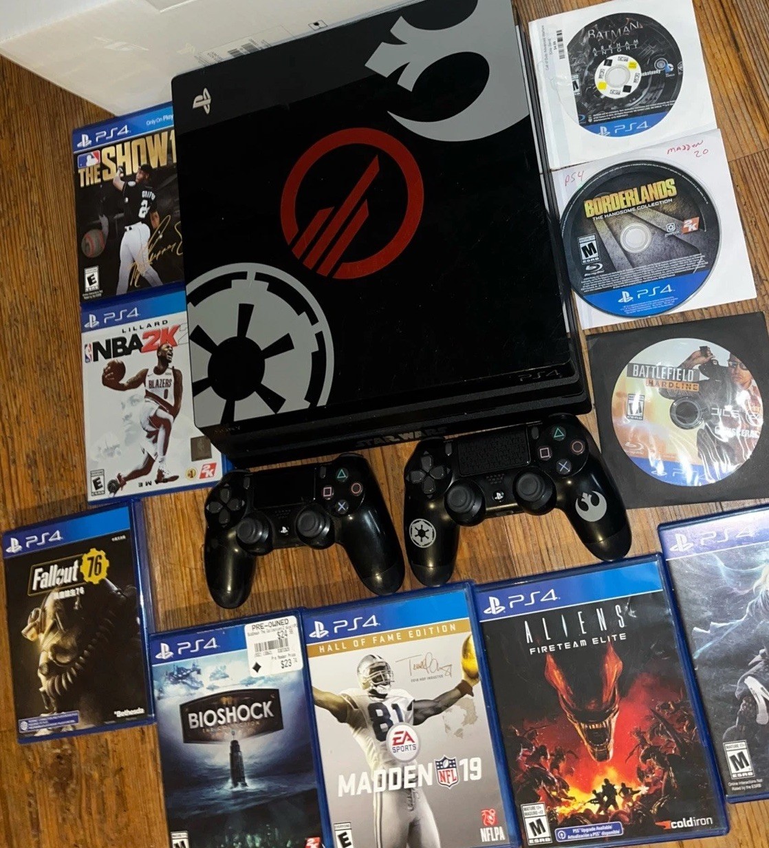 Star Wars Edition PS4 Pro 1TB Console Bundle – 10 Games & Controllers