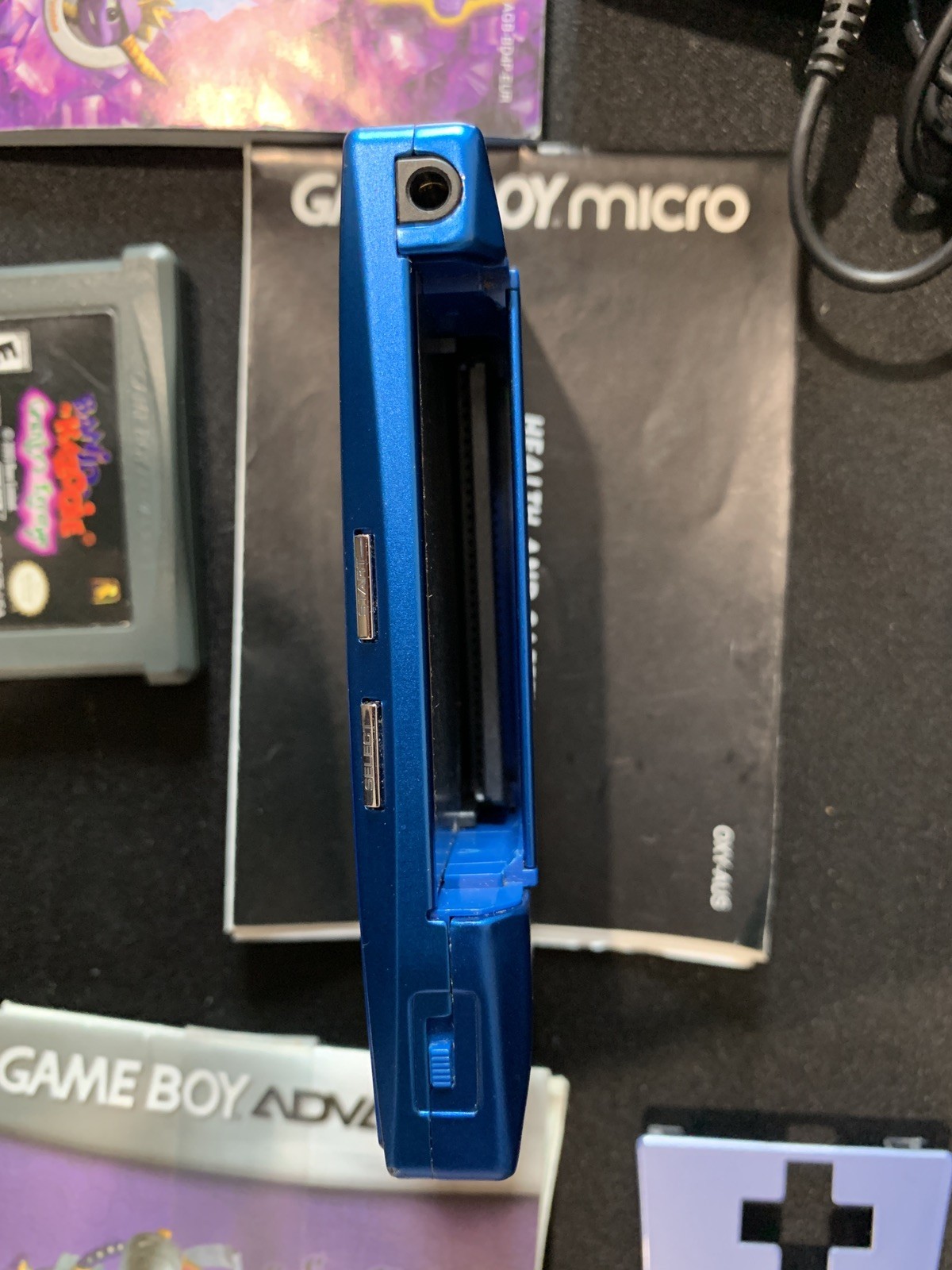 Nintendo Gameboy Micro Console Blue OXY-001 (AUS) working + 4 games + charger