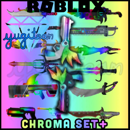 Roblox Murder Mystery 2 MM2 CHROMA BUNDLE Godly Knife Gun Fast Shipping!