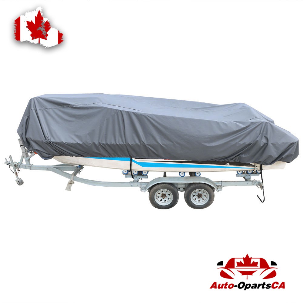 210D 14-16 Ft Boat Cover Heavy Duty Trailerable Waterproof 90″ Grey
