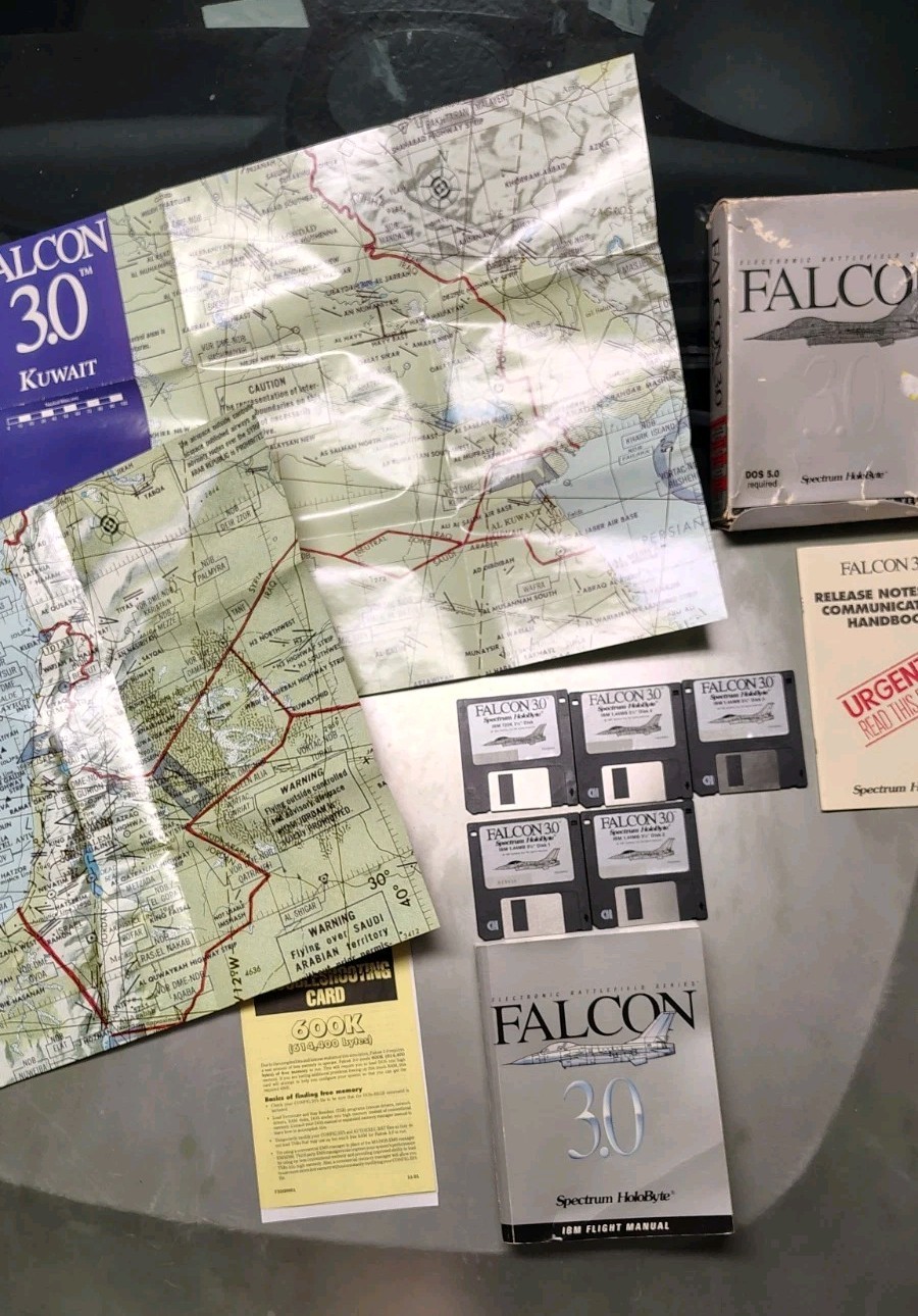 Falcon 3.0 Electronic Battlefield Series Complete Box Set 1991 Flight Simulator