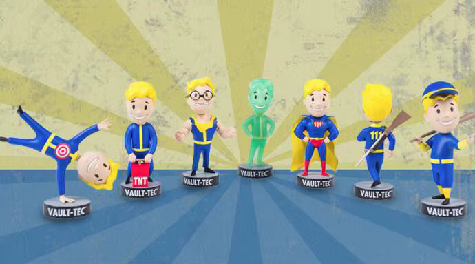 Fallout Bobblehead Vault Boy Collectible Prop Skills Decorations Statue 1:12