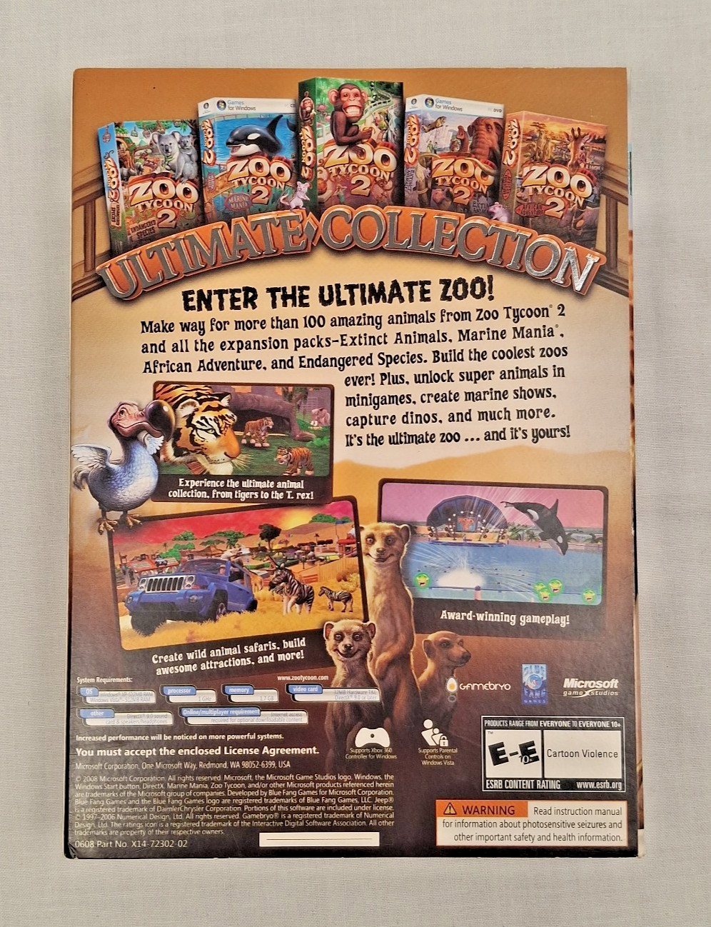 Zoo Tycoon 2: Ultimate Collection PC w/ Case Manual 3 Discs Expansion Pack