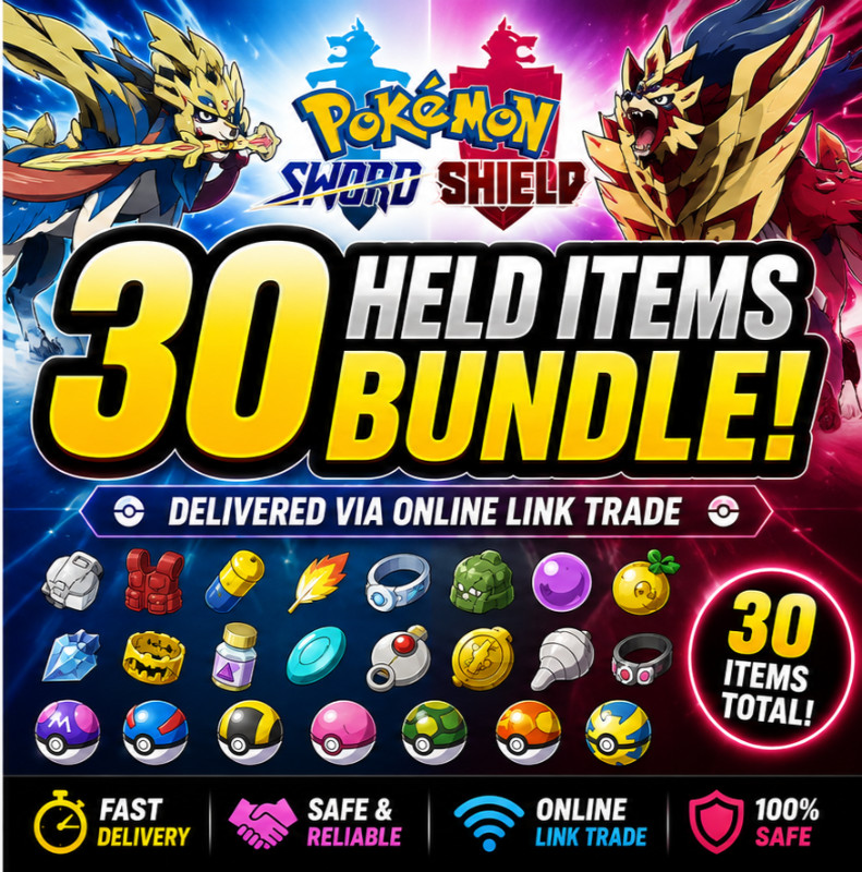 Pokémon Legends Z-A 30 Item Bundle | Ability Patches, Apriballs, Berries & More!