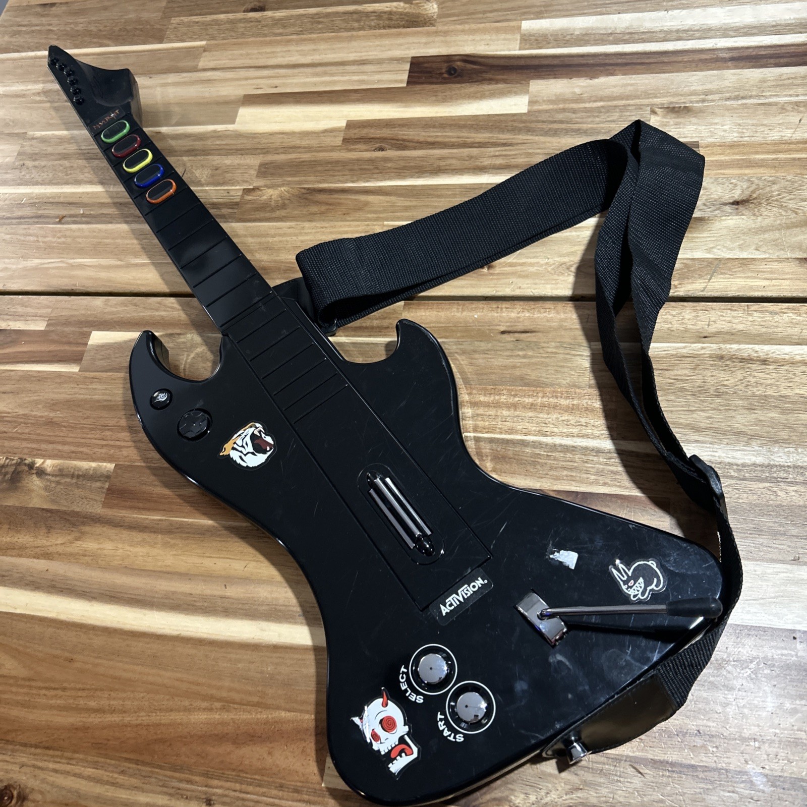 PS3 RT3300 React Black Wireless Guitar NO DONGLE Play Station 3