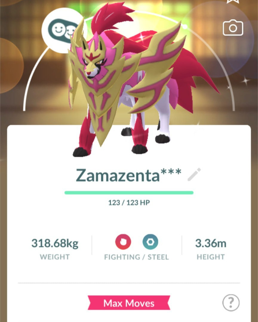 Pokémon Go – Shiny Zamazenta Crowned Ievel 50 – Trade 20K or 1M Stardust