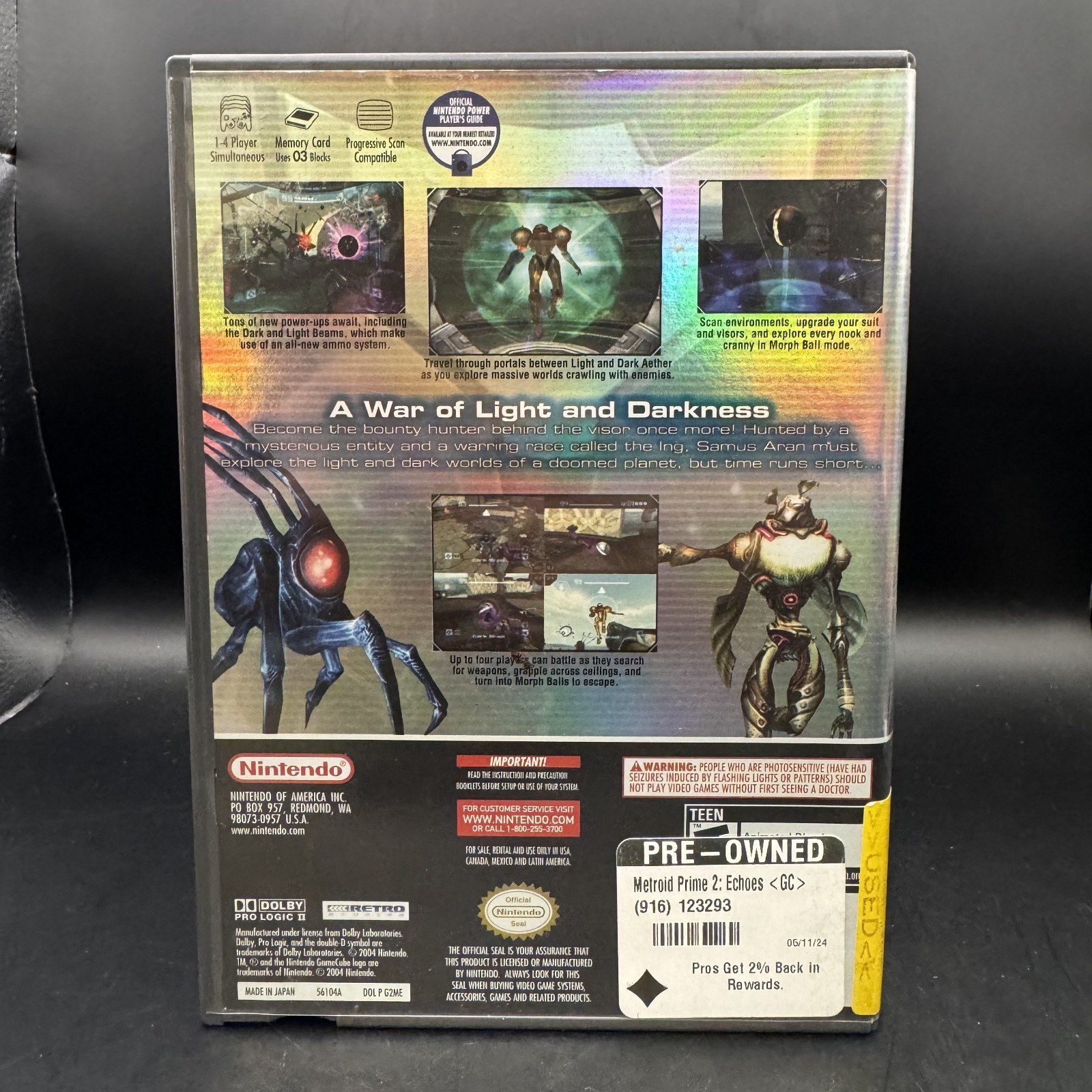 Metroid Prime 2 Echoes (Nintendo GameCube, 2004) COMPLETE IN BOX (CIB) Tested!