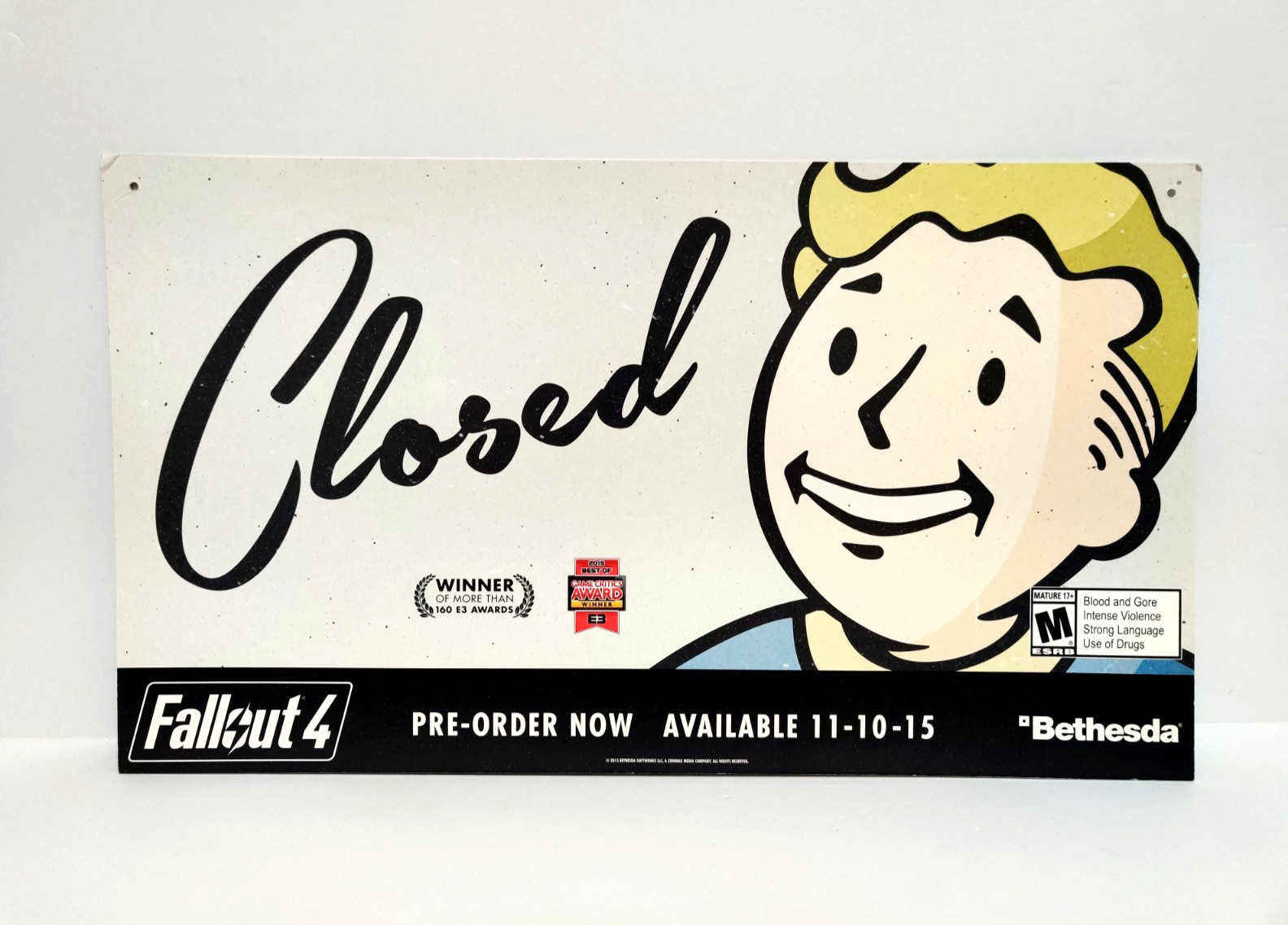 Fallout Promotional Store Open & Closed Hanging Sign