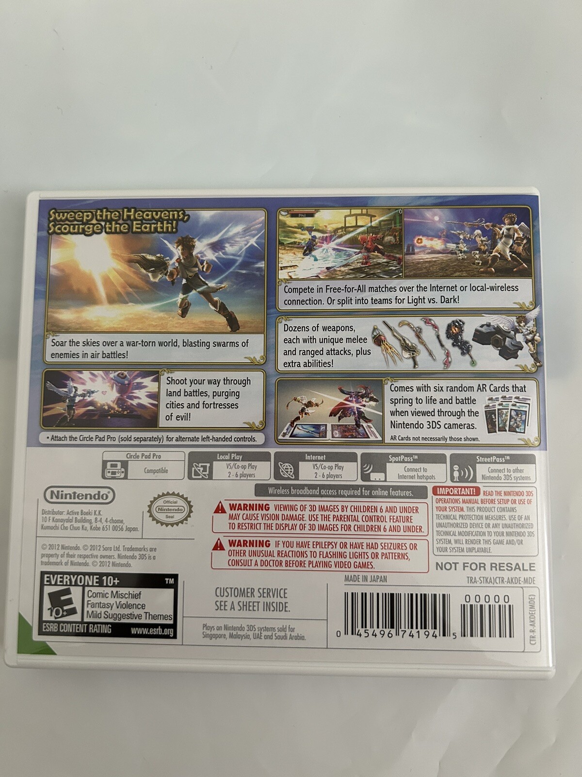 Kid Icarus Uprising (Nintendo 3DS, 2012) – CIB, Pre-Owned