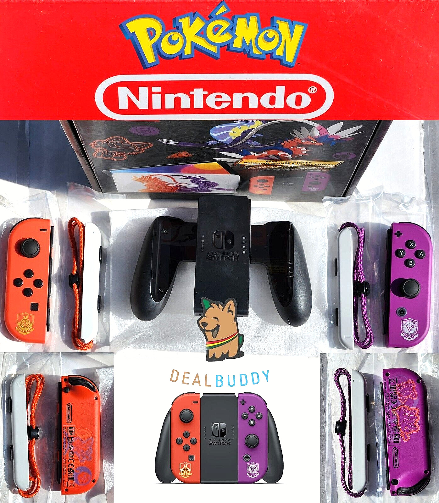 Joy-Cons Controller Grip Strap ONLY OLED Pokemon Scarlet Violet Nintendo Switch