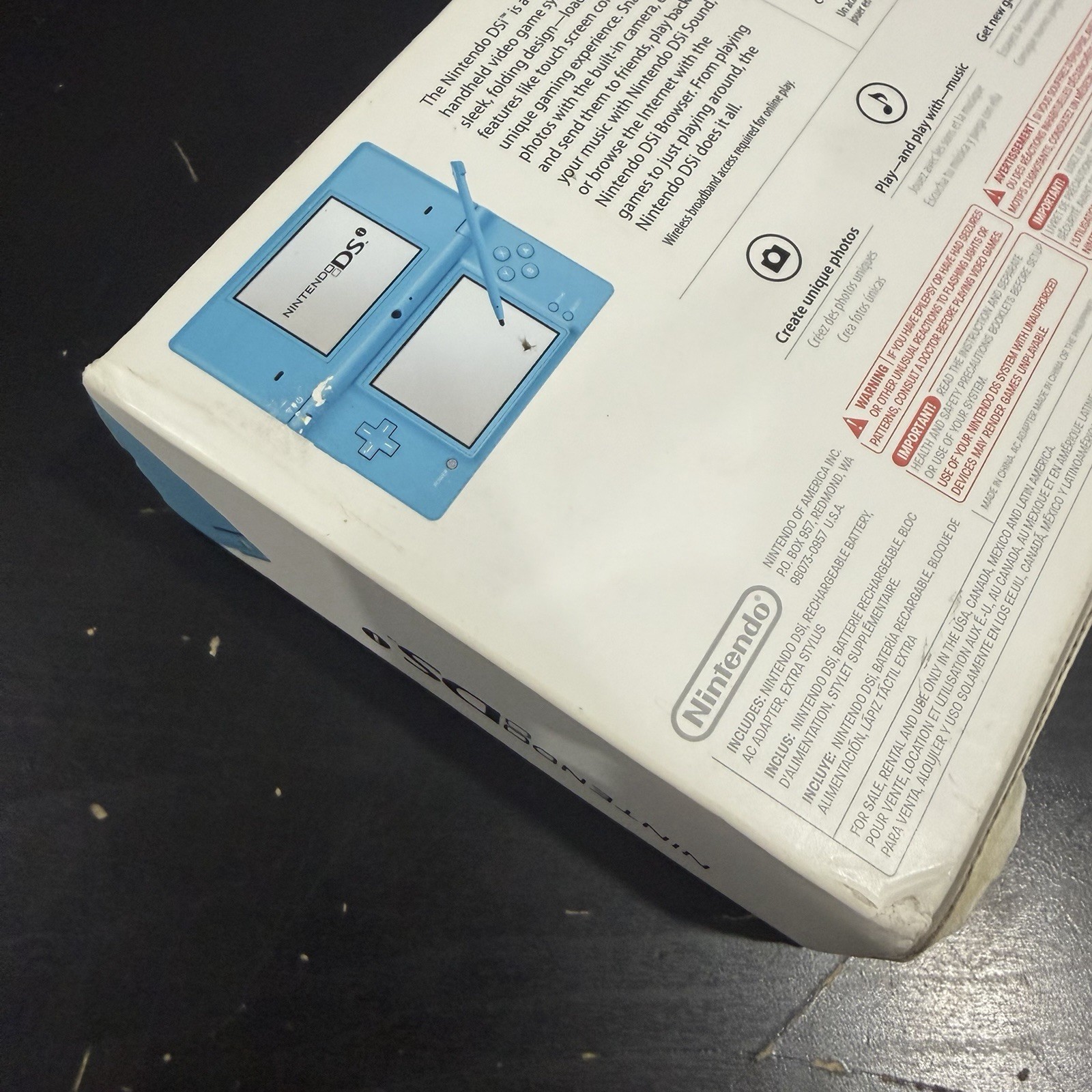 Nintendo DSi Light Blue Handheld BOX ONLY Great Condition NO HANDHELD