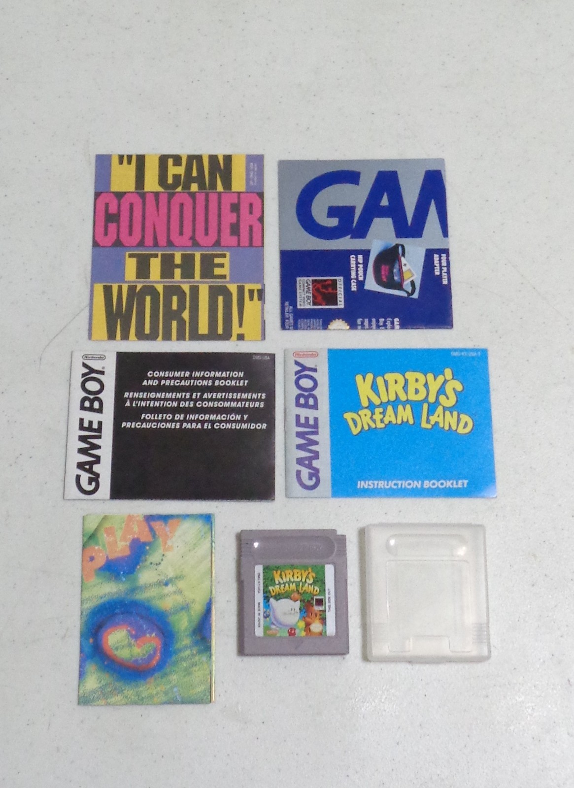Kirby’s Dream Land Nintendo Game Boy w/Case, Manual, Poster, and Other Paperwork