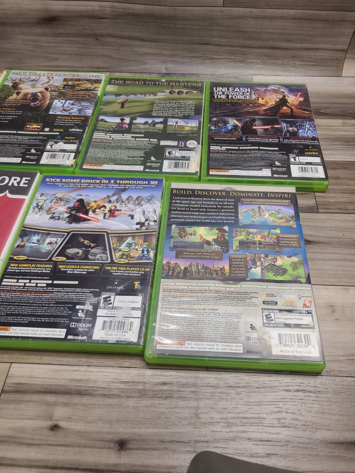 Lot If 10 Xbox 360 Games Civilization Revolution Stat Wars Cabelas Masters