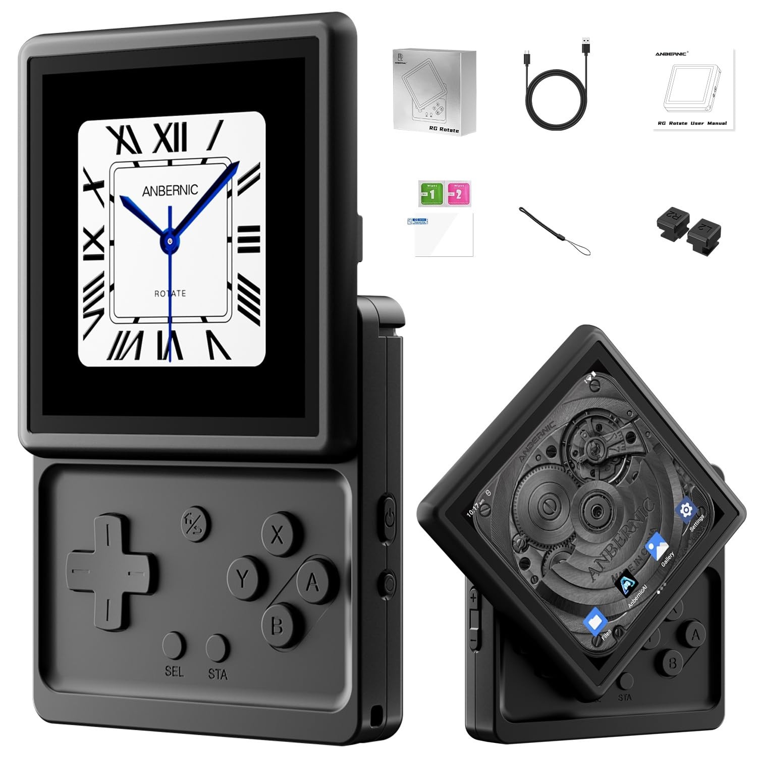 Anbernic RG Rotate Retro Handheld Game Console , 3.5 Inch Swivel Screen Andro…