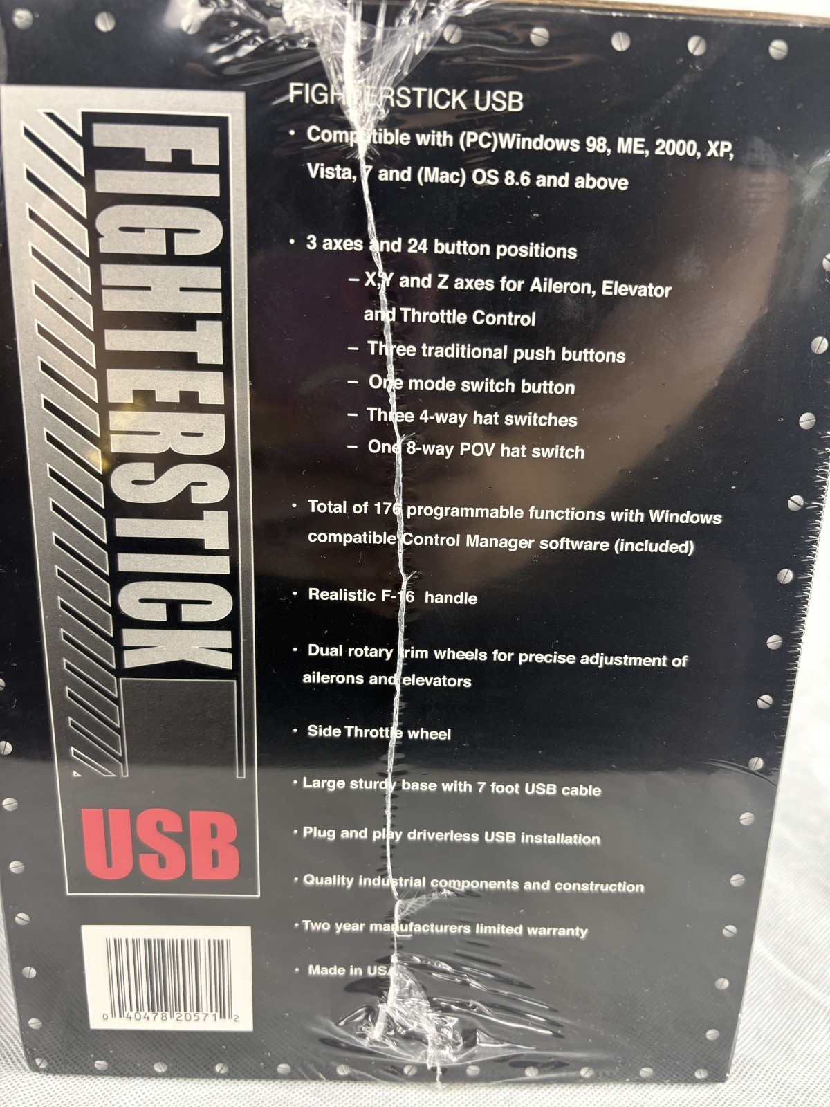 NEW, FACTORY SEALED CH Products F-16 Fighterstick USB Flight Stick Controller