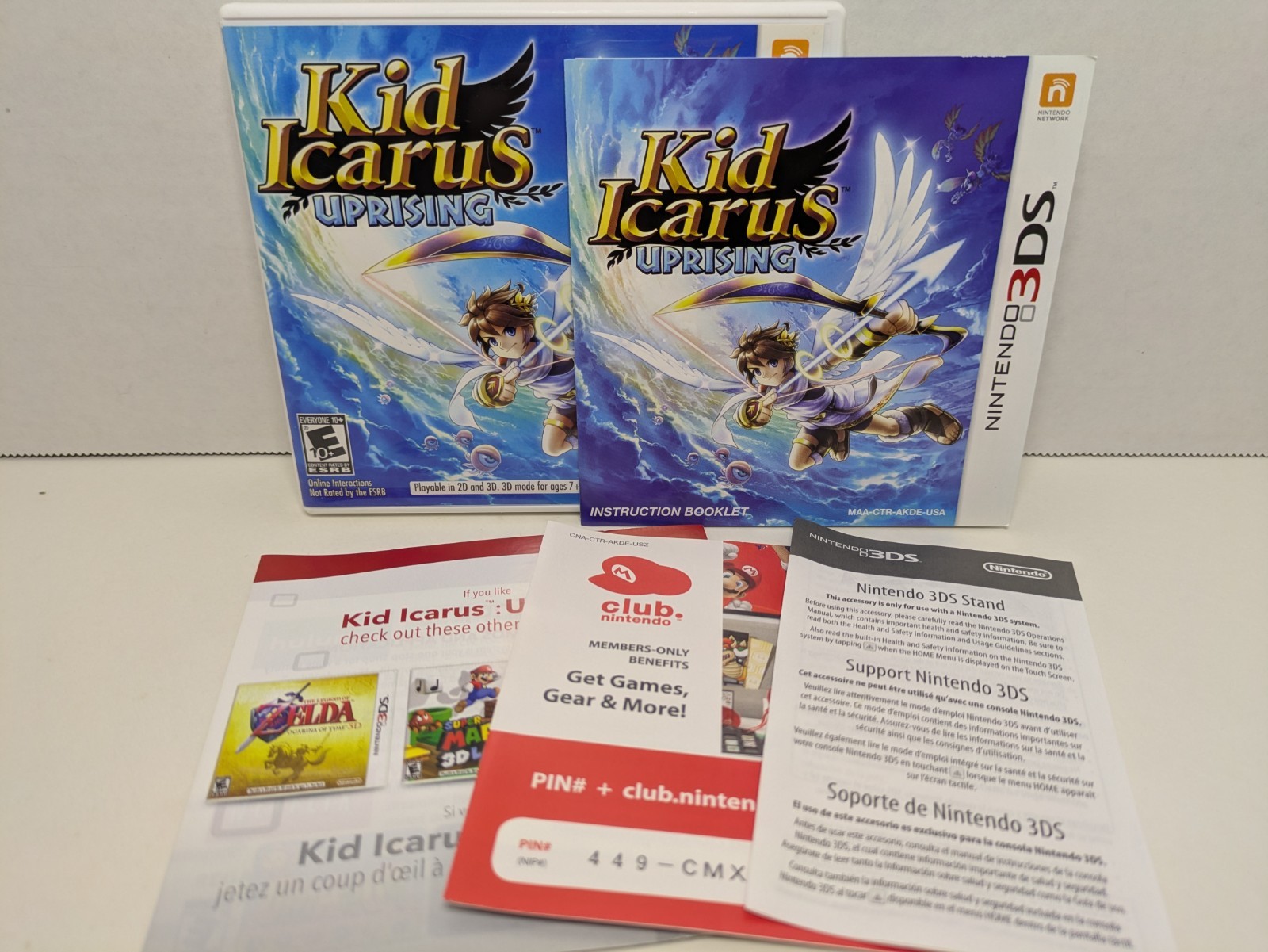 *NO GAME* Kid Icarus Uprising (Nintendo 3DS, 2012) Case + Manual + Inserts