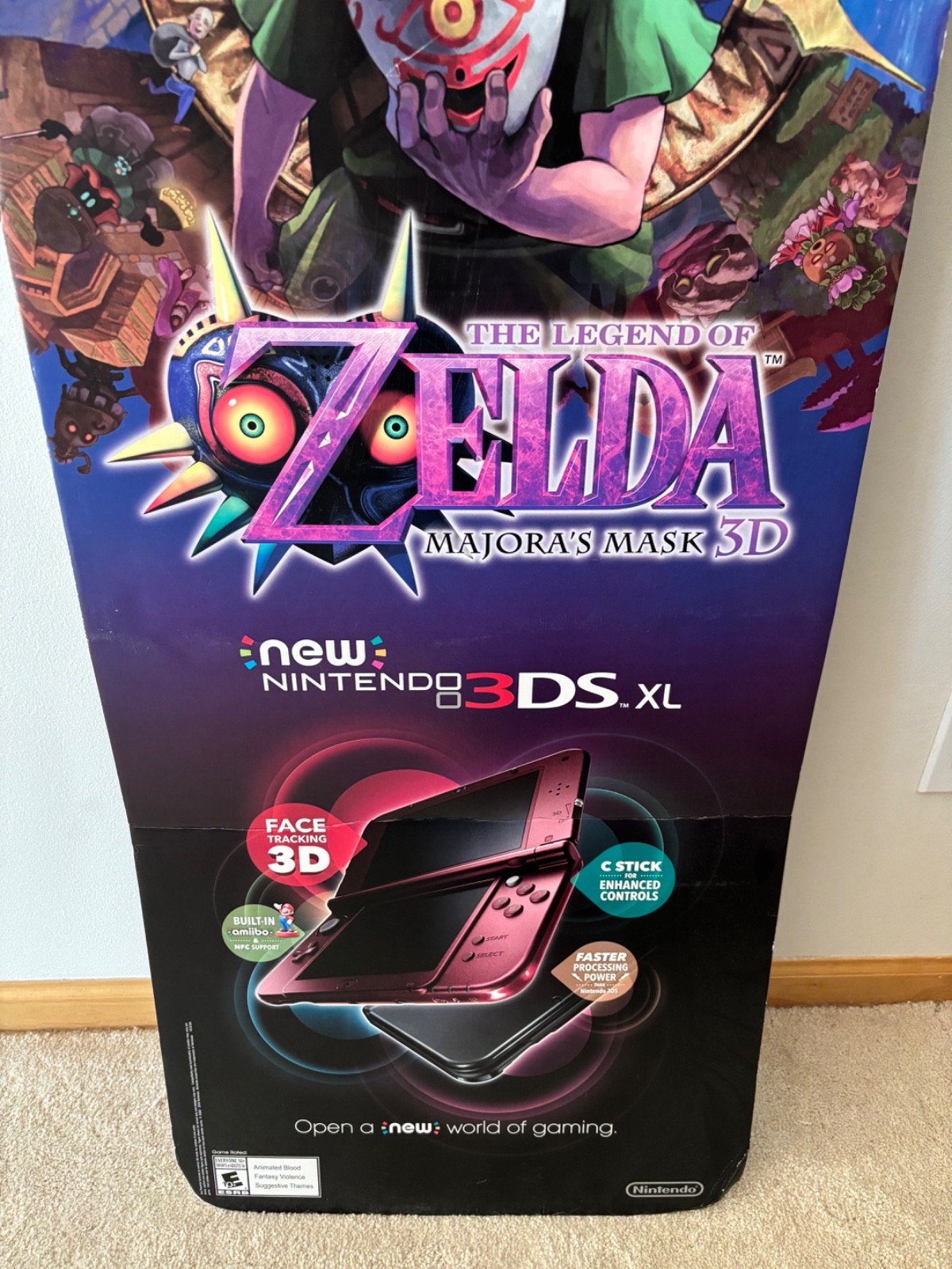 Nintendo 3DS Legend of Zelda Majora’s Mask 3D Promo Store Display Sign Magnetic