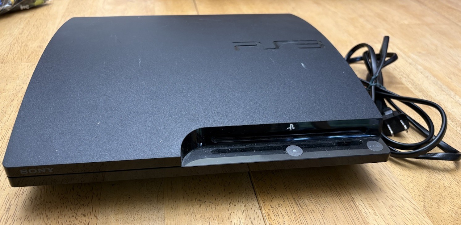 Sony PlayStation 3 Slim Black Blu-Ray Compatible Console w/ Power Cable