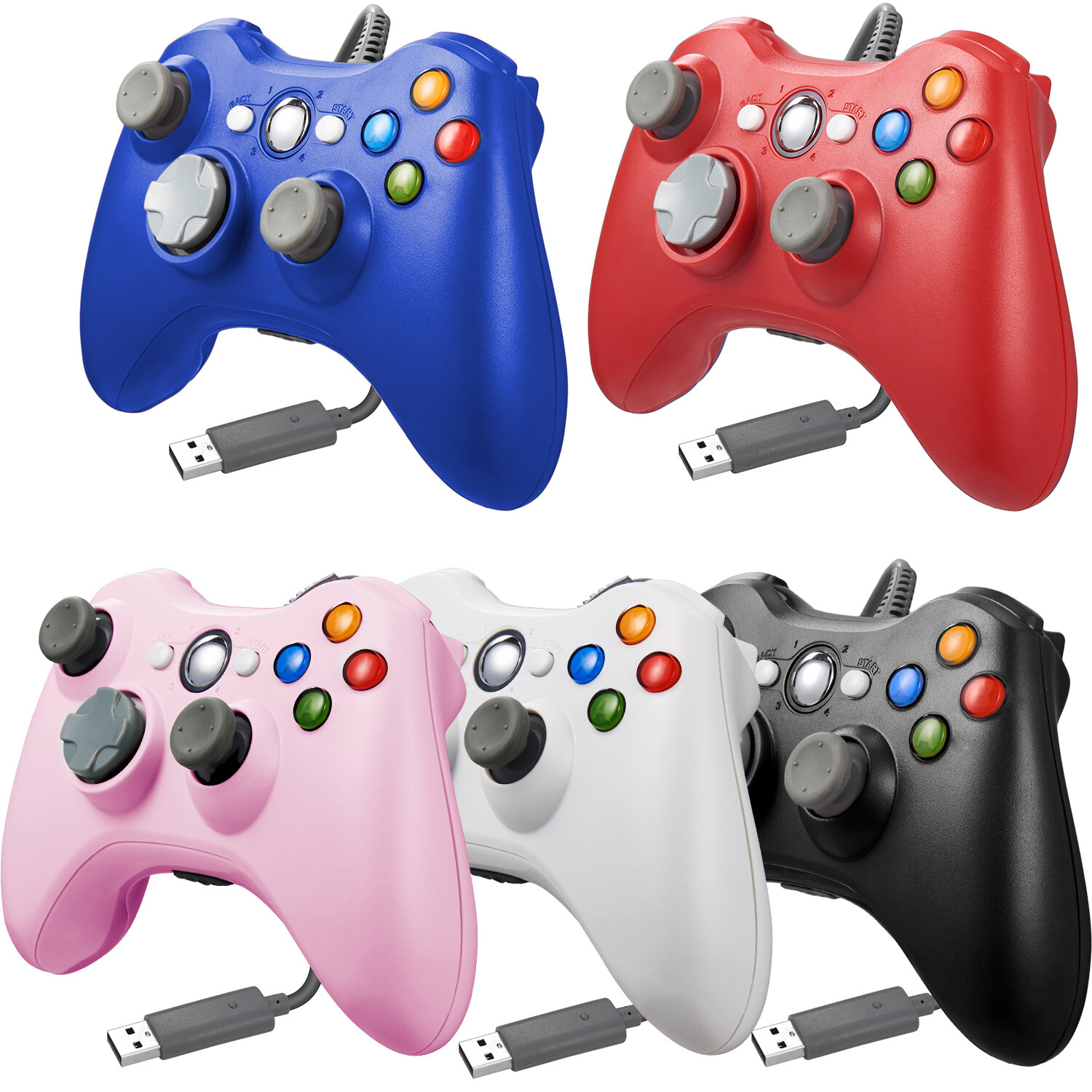 Wired USB Game Controllers Joysticks for Microsoft Xbox 360 PC Windows XP 7 8 10