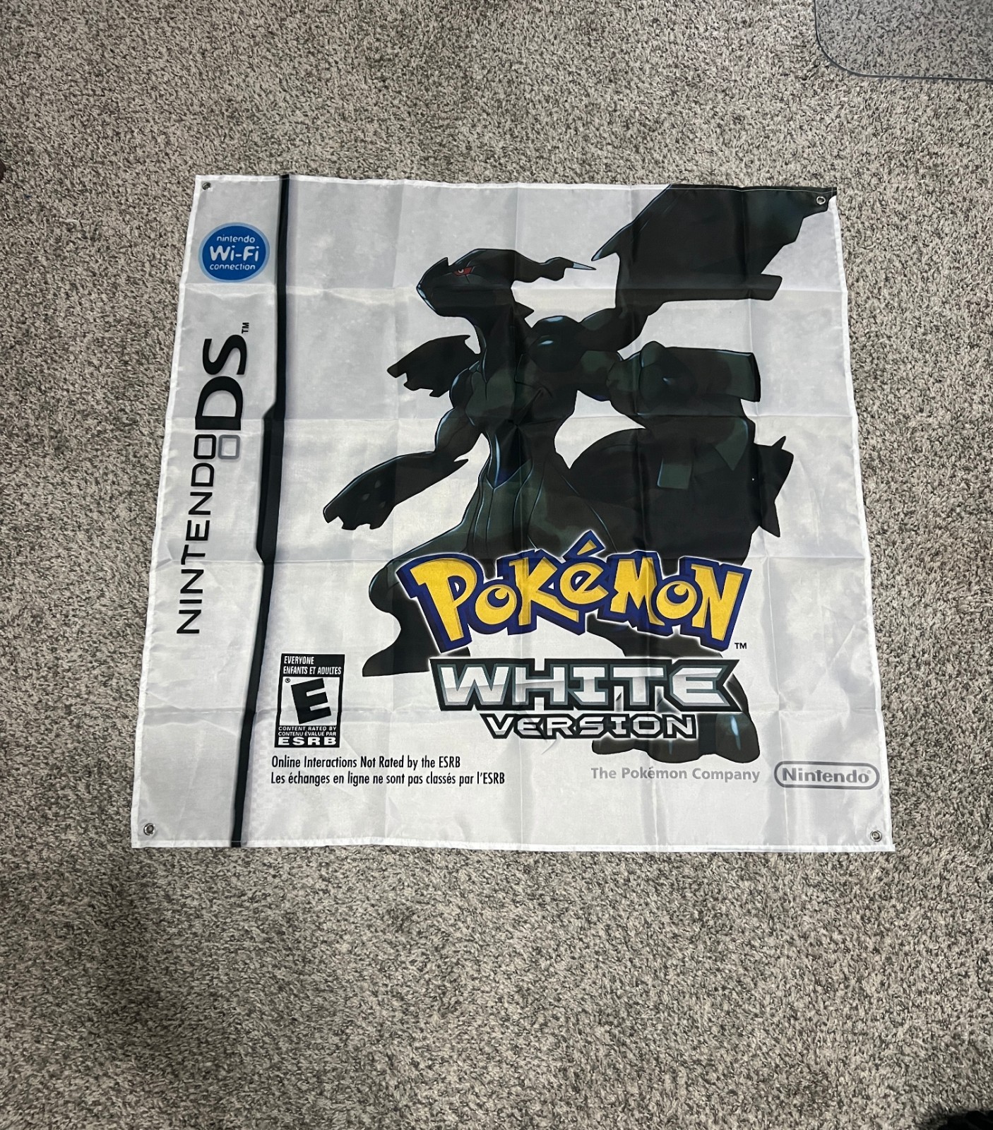 Pokemon White Version DS Custom Wall Flag Banner Tapestry 3 x 3 Ft