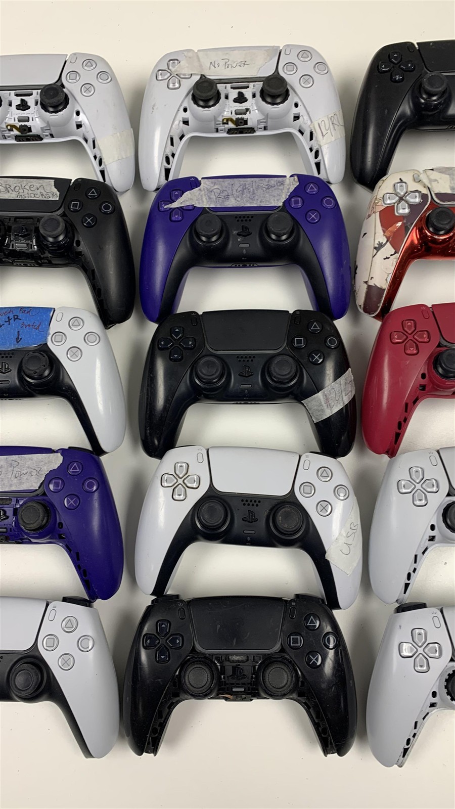 Bulk Lot 20 Sony PS5 DualSense Controllers Broken Parts Repair Wholesale