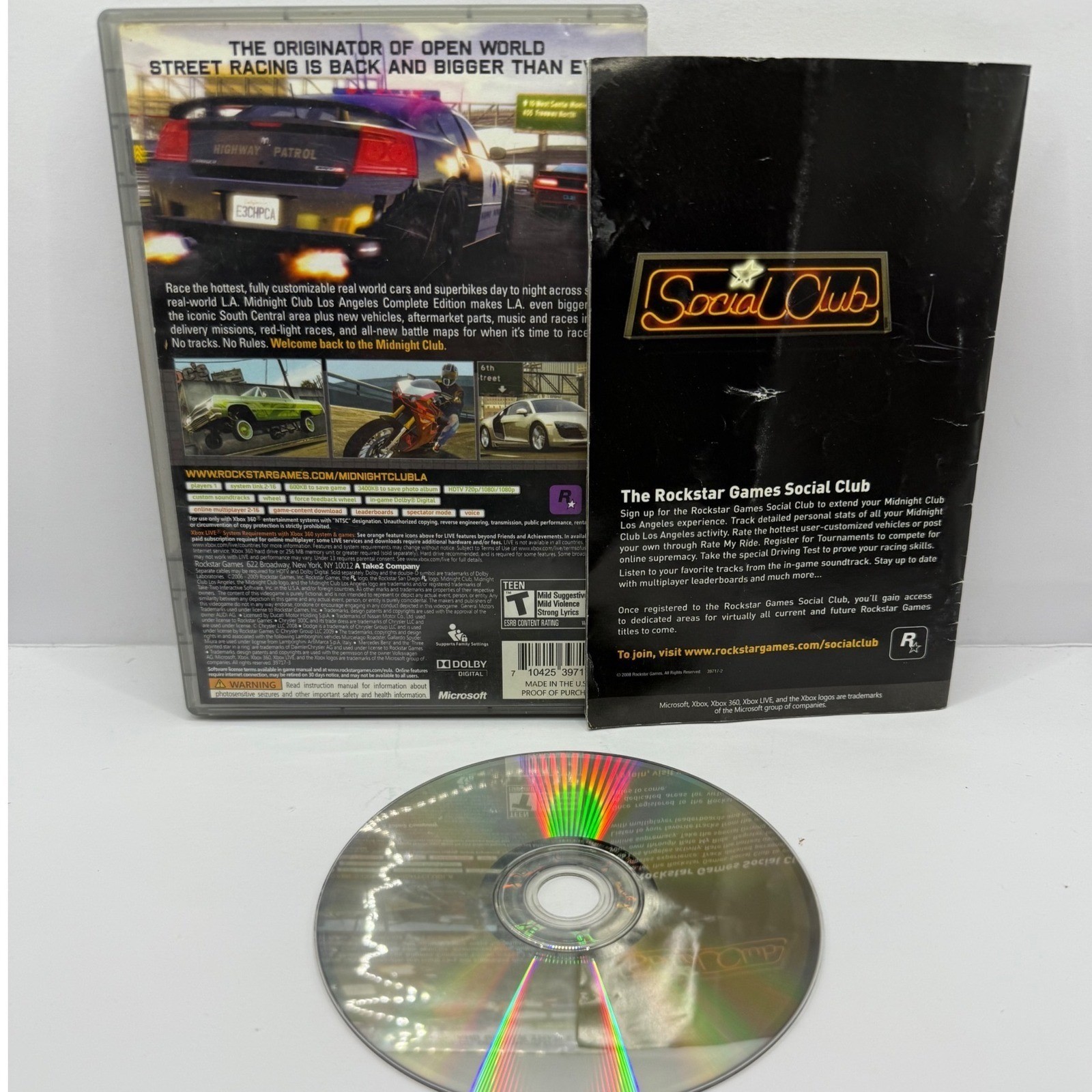 Midnight Club Los Angeles Complete Edition Xbox 360 Platinum Hits CIB Tested