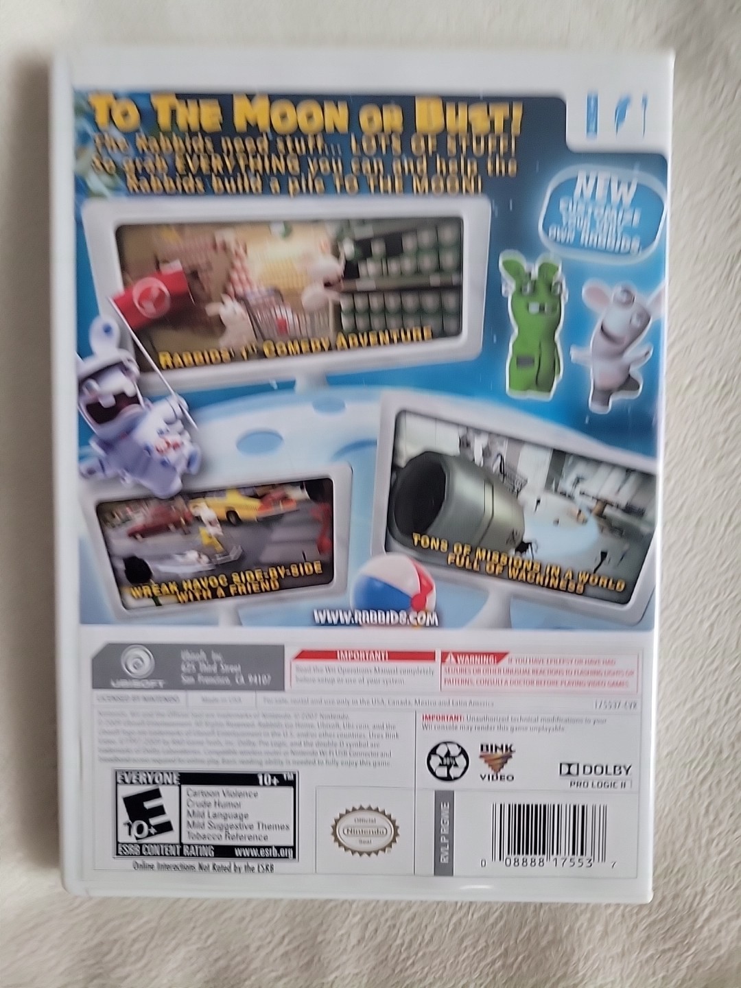 Rayman Raving Rabbids 2 & Rabbids Go Home – Lot Of 2 Nintendo Wii Games