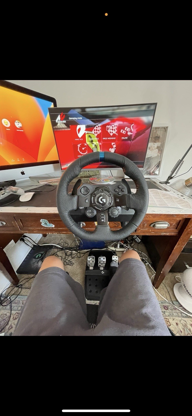Logitech G923 Racing Wheel & Pedals, Wired, Black for Sony PlayStation 5/4