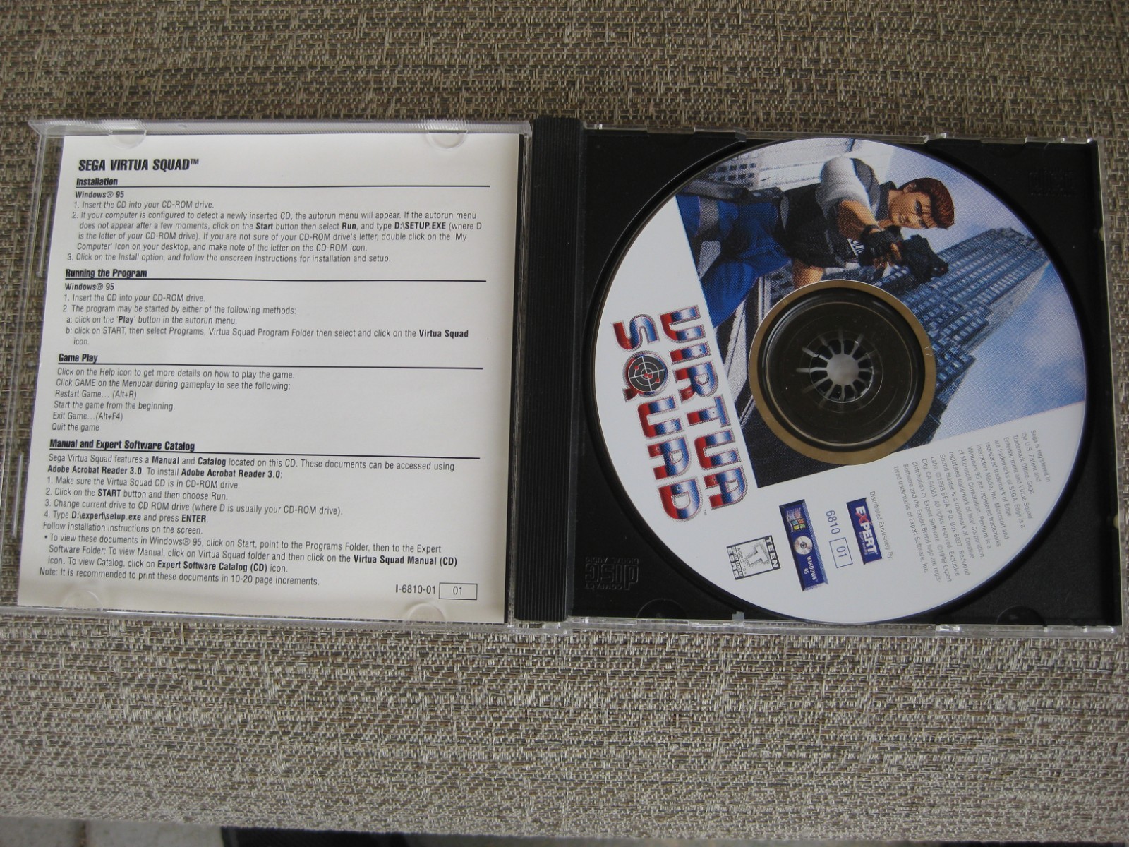 Virtua Squad PC Video Game Light Gun Shooter Windows 95 Virtua Fighter Manual
