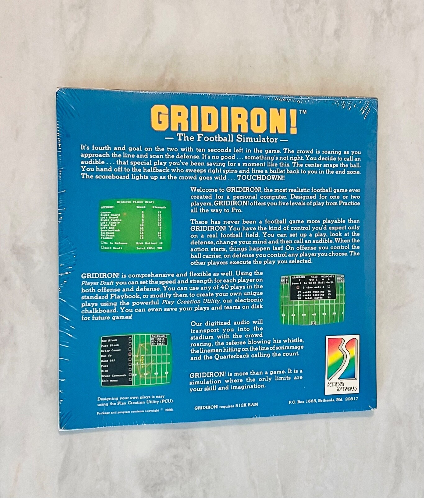 Gridiron! Madden Football #1 Sealed New Vintage 1986 Bethesda Softworks WATA VGA