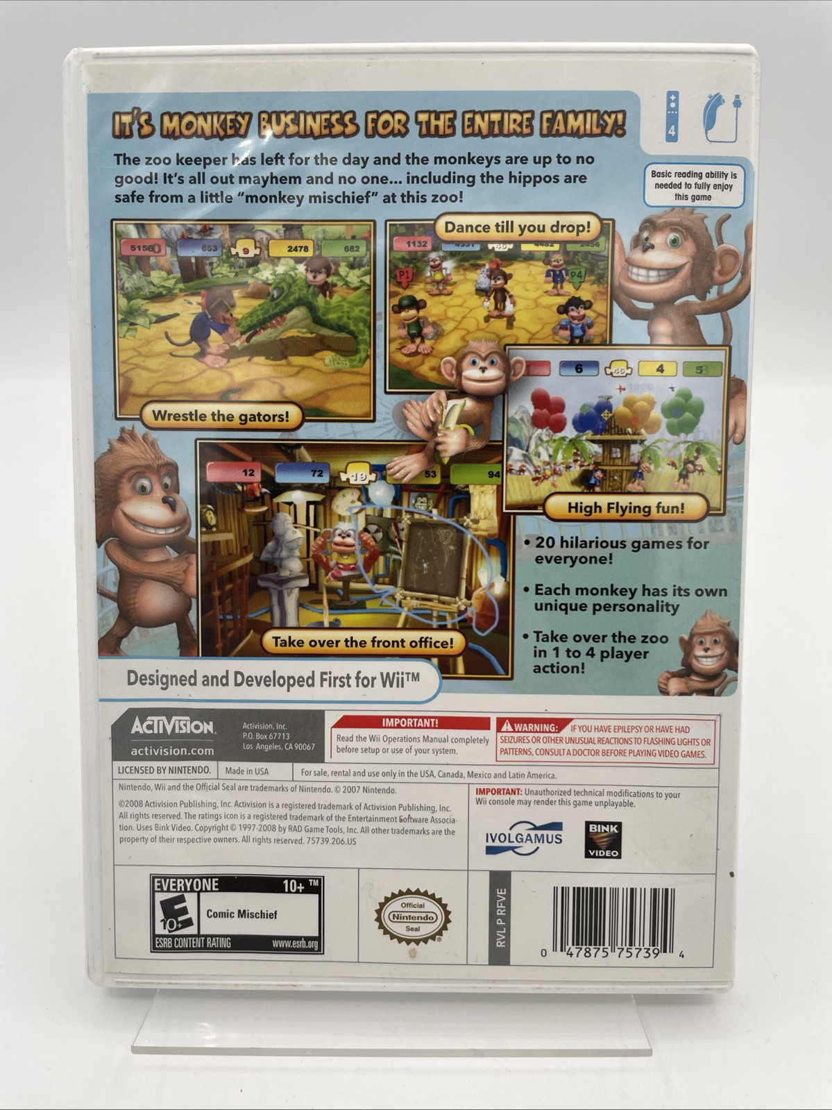 Monkey Mischief! Party Time | Nintendo Wii, 2008 | Tested & Works