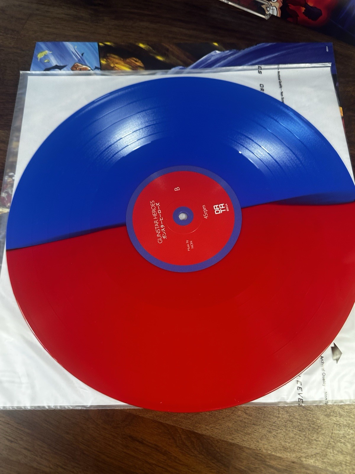 Gunstar Heroes OST Data Discs 011 Red Blue Split 2LP 45RPM In Shrink NM Sega