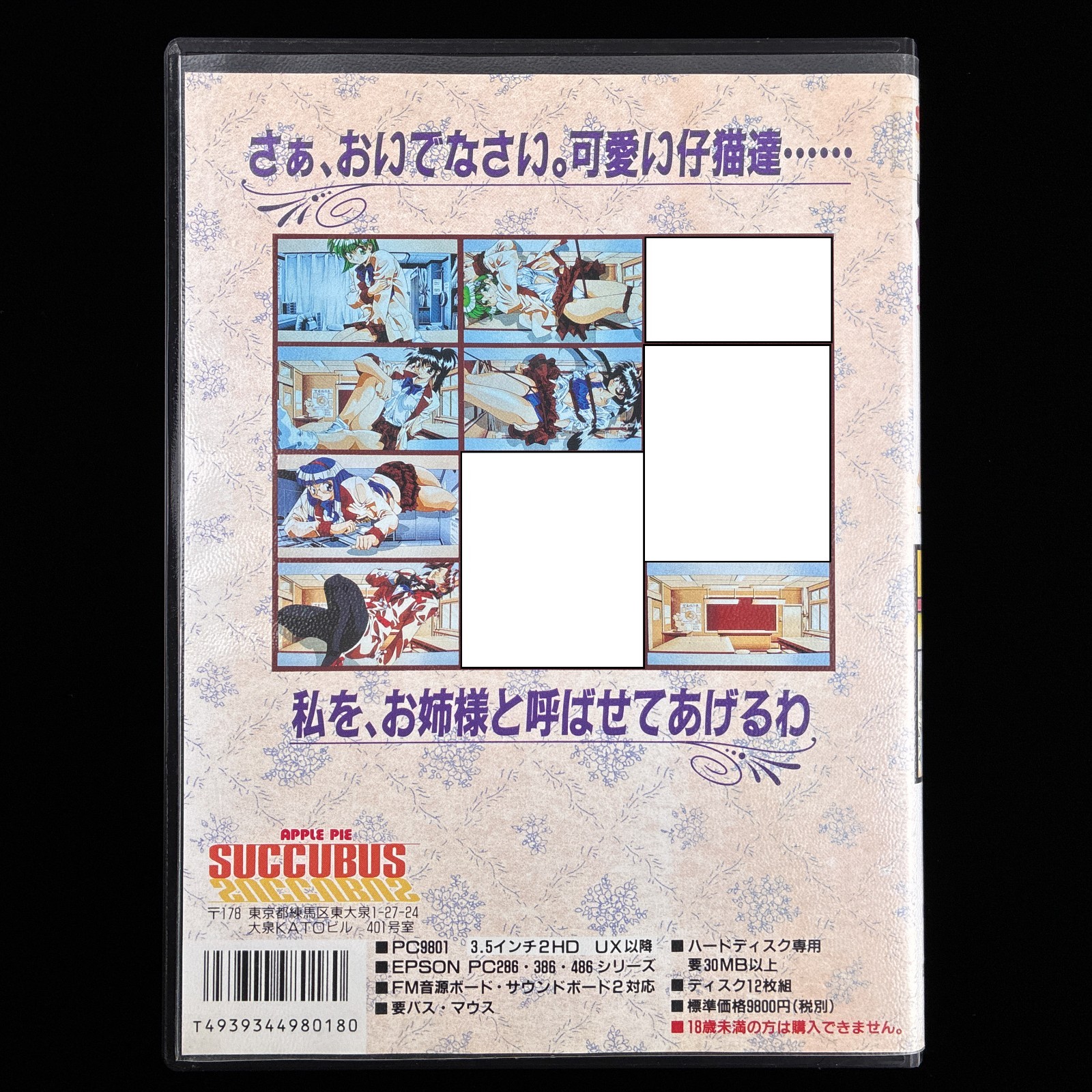 1995 Succubus Kinki TABOO PC-9801 PC98 3.5″ VN Visual Novel Game Japan Import