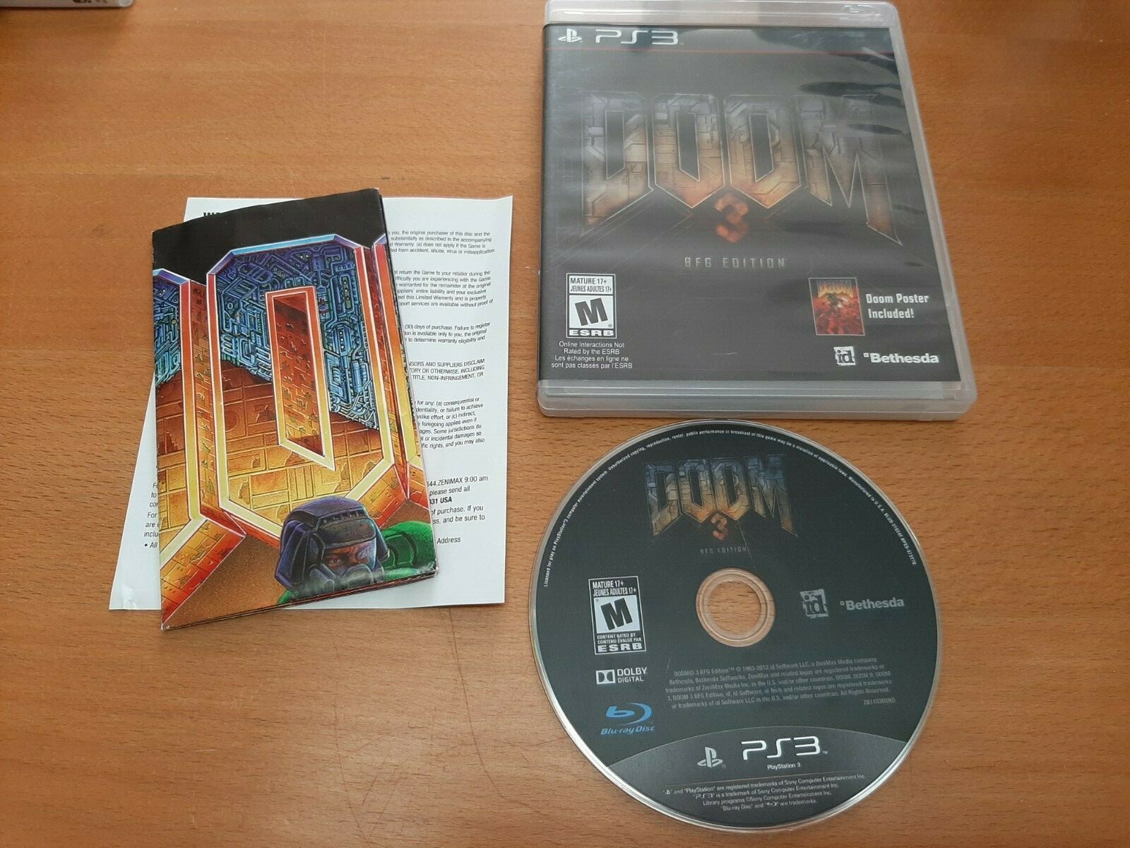 Doom 3 — BFG Edition (Sony PlayStation 3, 2012) w/ poster!
