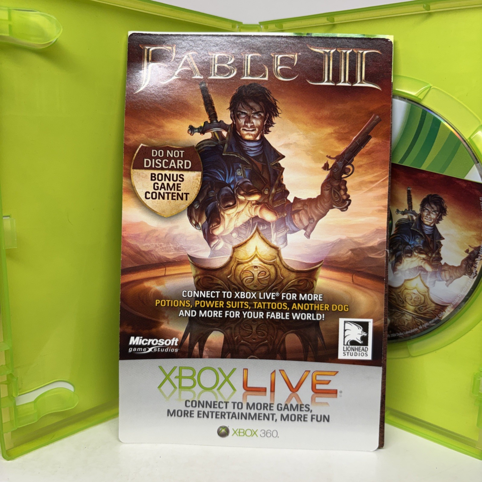 Fable III (Microsoft Xbox 360, 2010) Very Good Complete Bonus Content