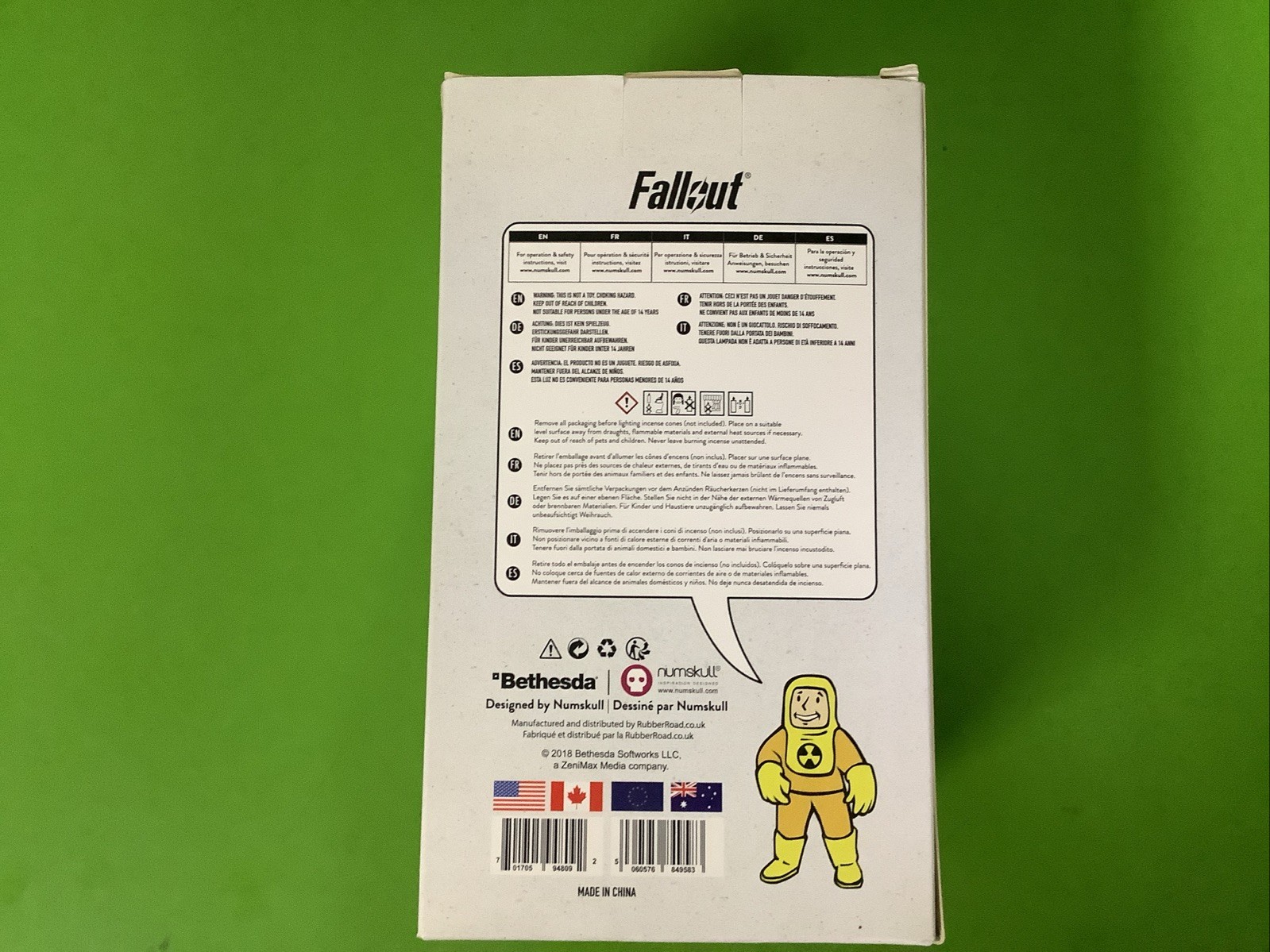 Fallout Numskull Vault Boy Radiation Suit Incense Burner- NEW Open Box