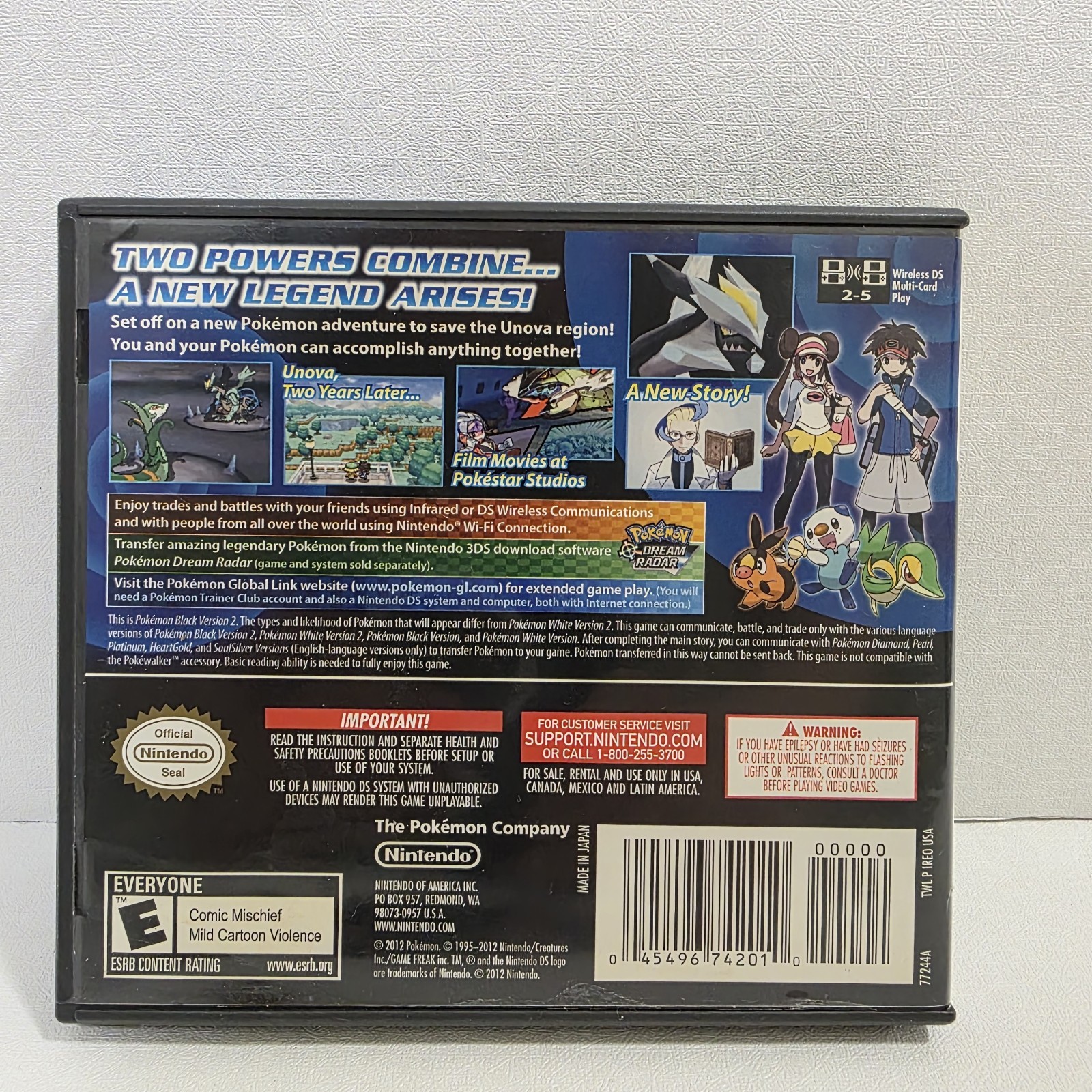 Pokemon Black Version 2 Nintendo DS Authentic Case and Manual Only NO GAME