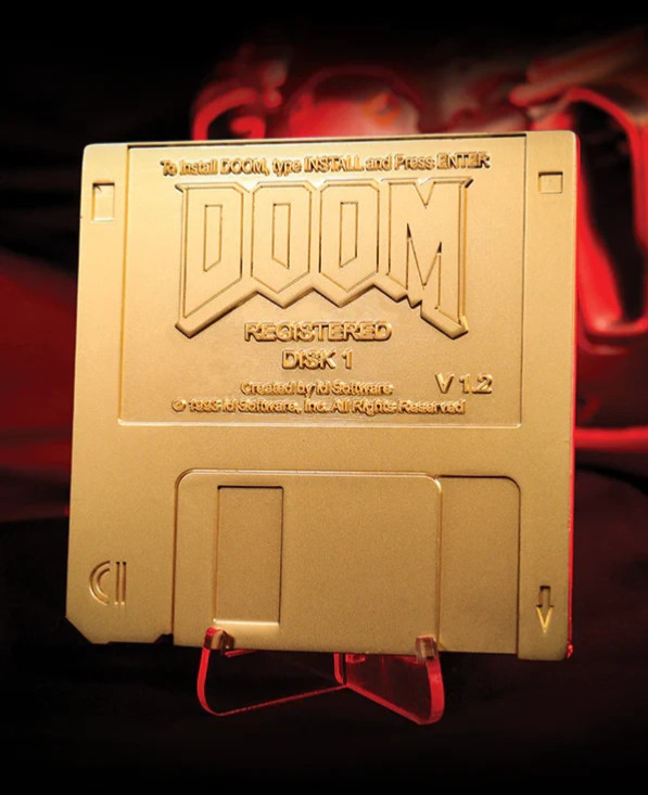 DOOM Floppy Disk Replica Gold Plated Numbered 1/5000 Presale