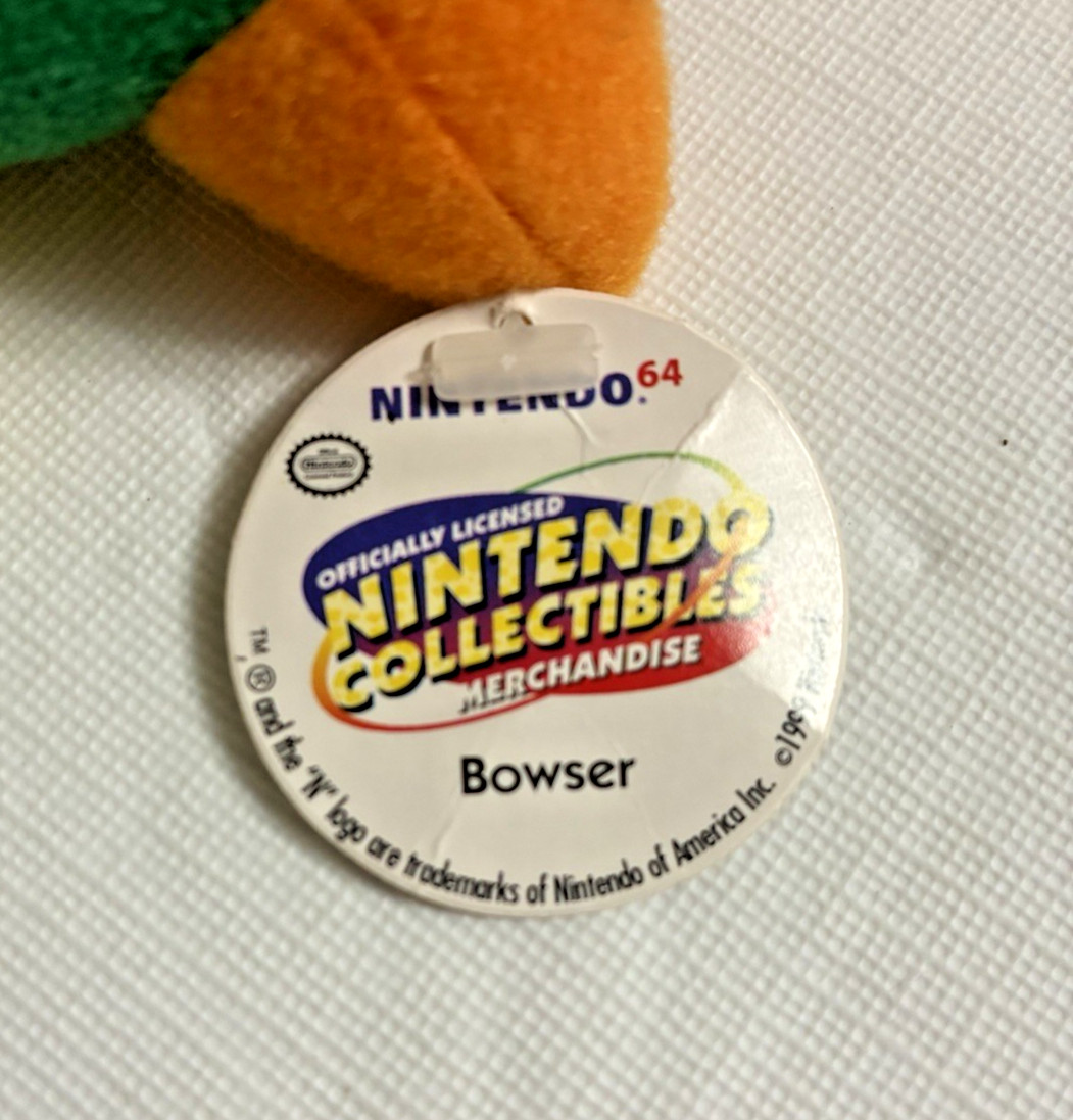 Nintendo 64 Collectibles – 7″ “Attacking” BOWSER – Mario Bros. Toy Site Beanbag