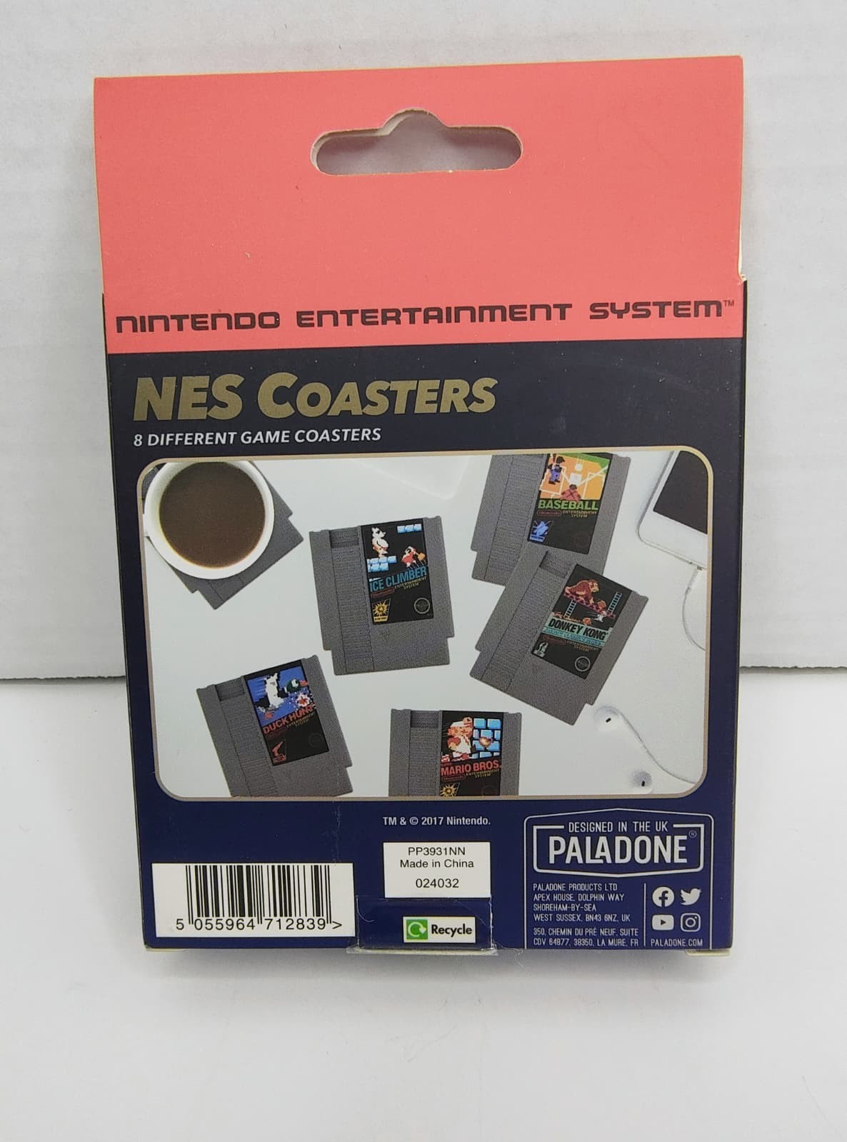 NES Nintendo Game Cartridge Coasters Set Of 8 Zelda Donkey Kong Super Mario NEW