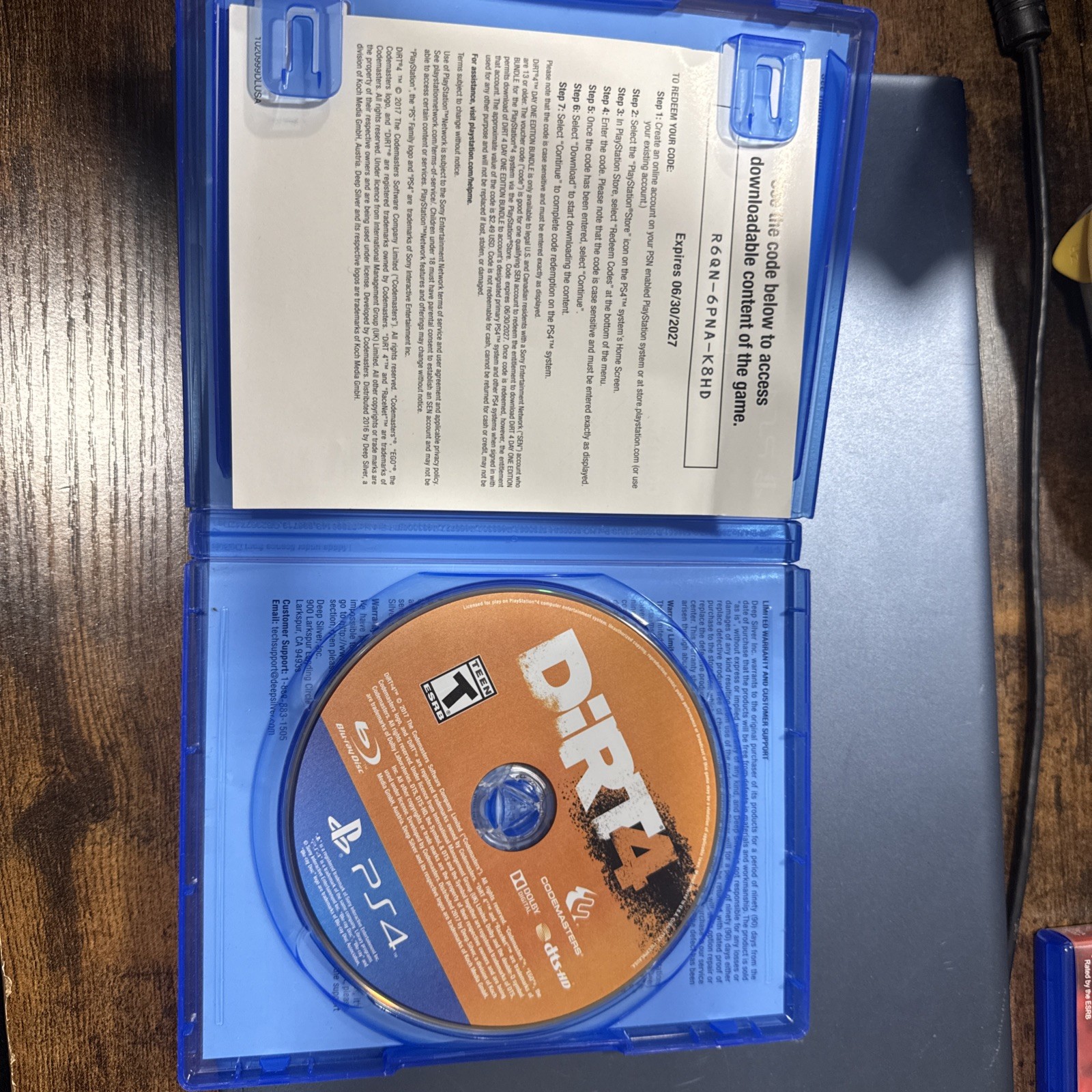 Dirt 4 PS4 no manual pre owned