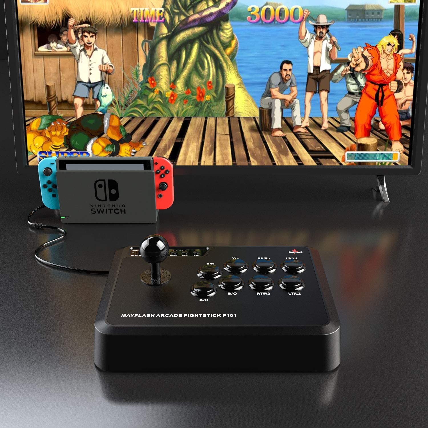 MAYFLASH ARCADE STICK F101 for Nintendo Switch, PC, PS3, Android, Neogeo mini