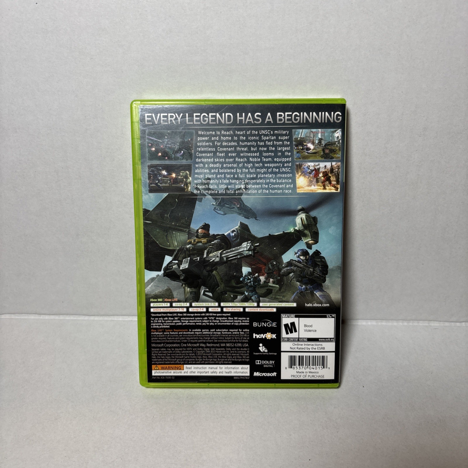 Halo: Reach (Xbox 360, 2010) CIB COMPLETE, NOT TESTED