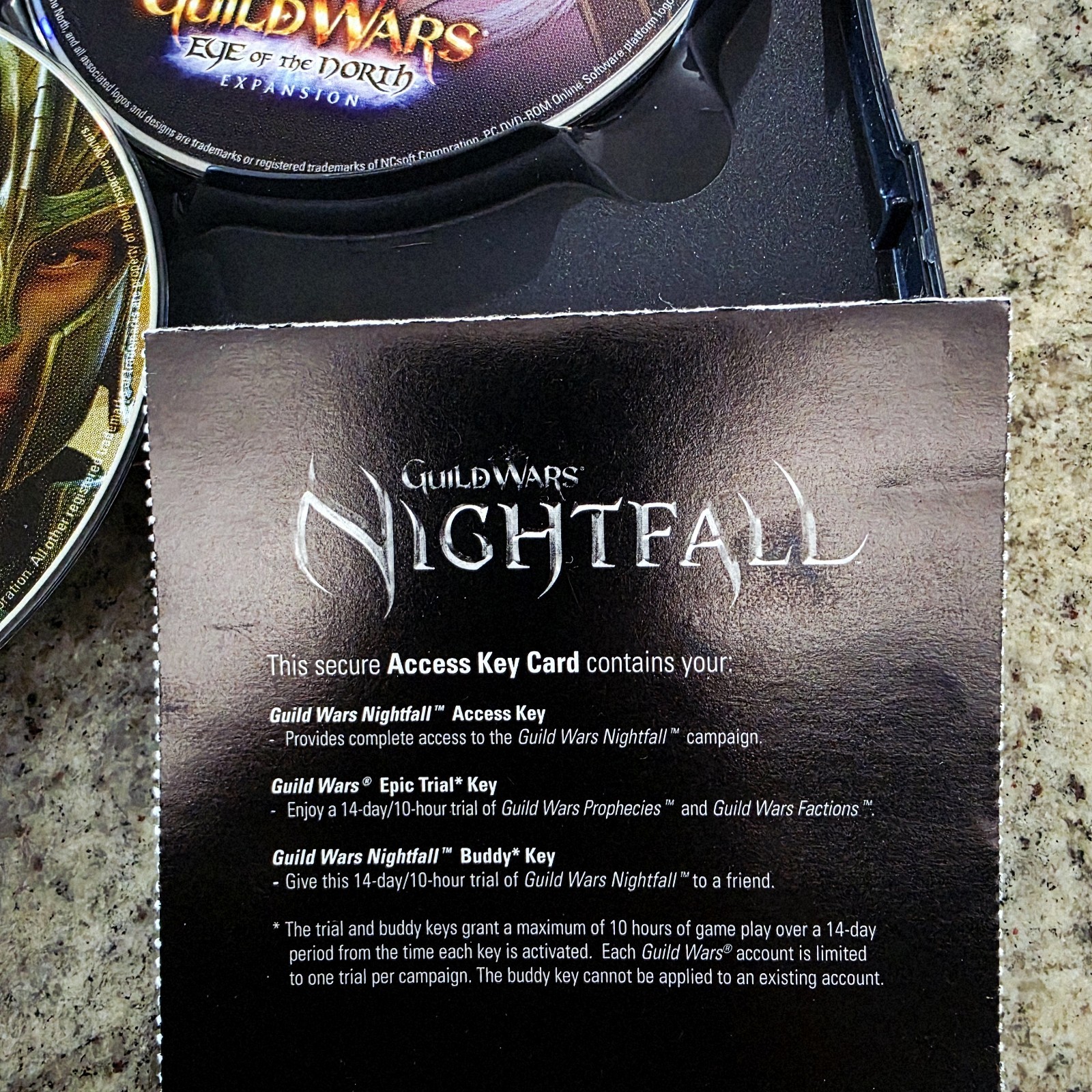 Guild Wars Eye of the North PC Game Lot Nightfall Key Booklet Tested Works 2007
