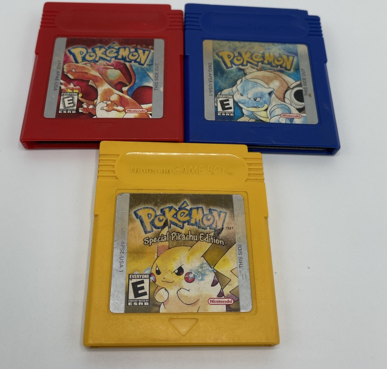 Pokemon Red, Blue & Yellow Lot Of 3 Nintendo Gameboy Authentic New Battery!