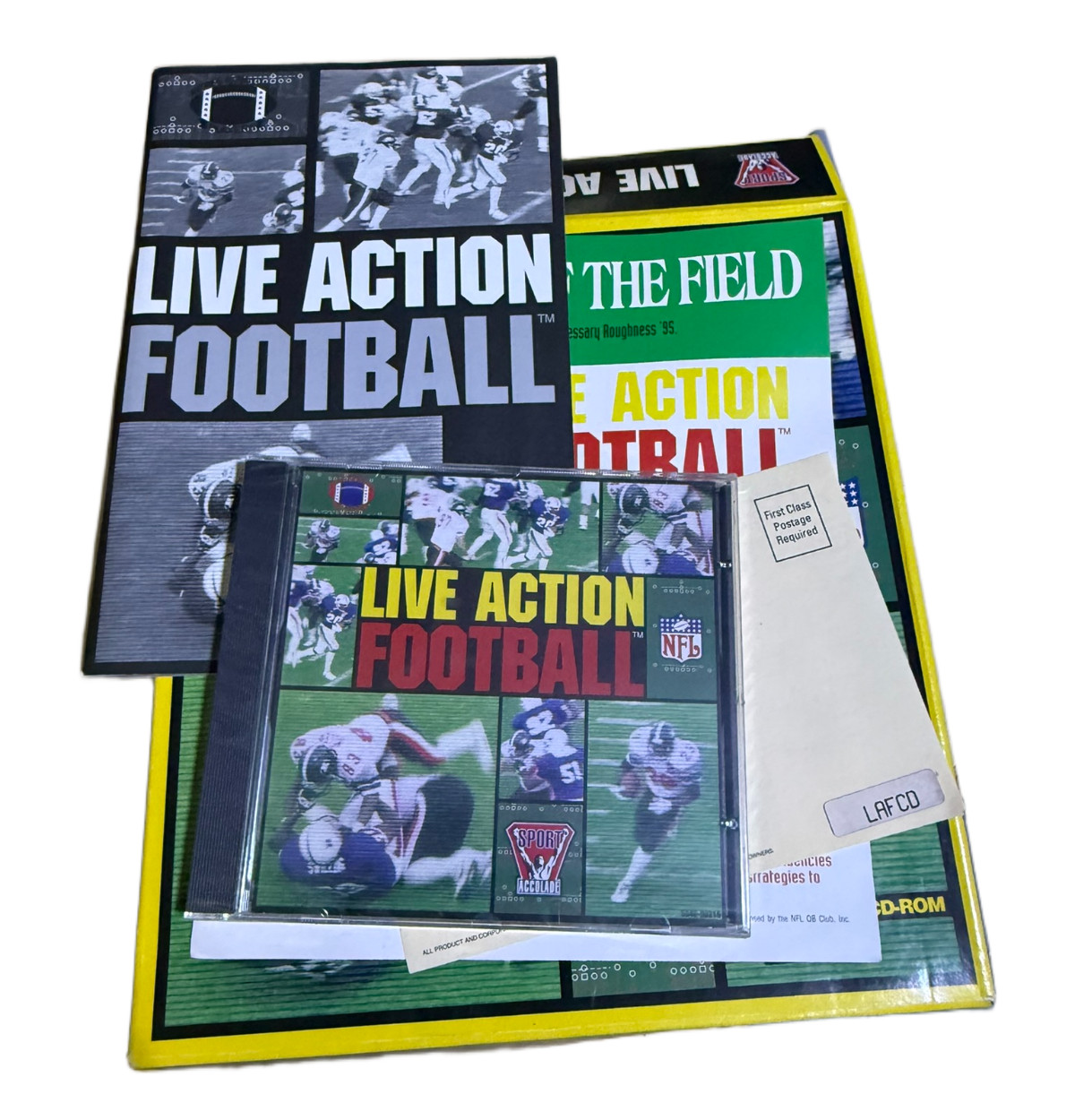 Live Action Football NFL PC CD-ROM Big Box Game CIB Complete