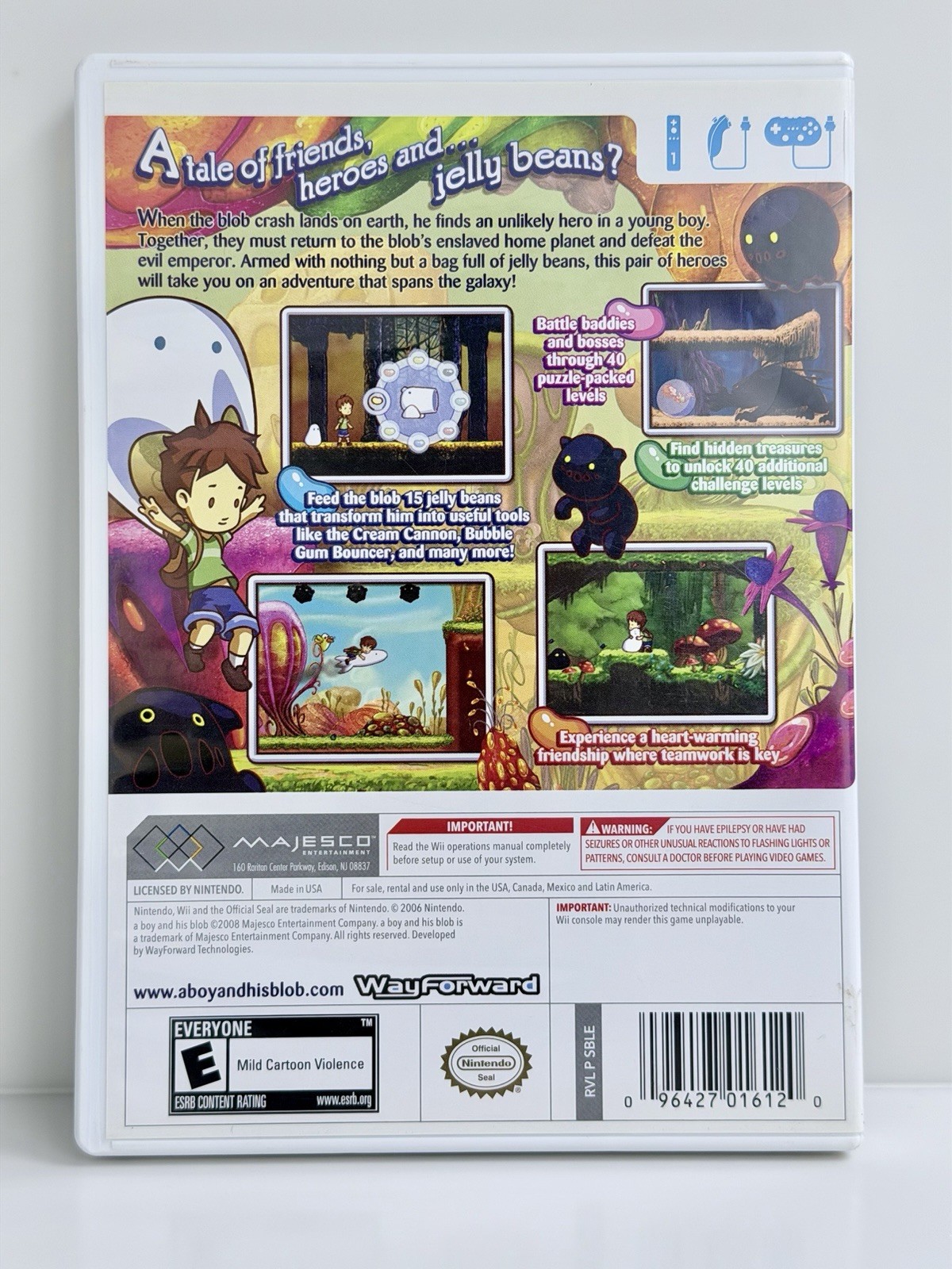 A Boy and His Blob (Nintendo Wii, 2009, Majesco) Complete w/Manual! CLEAN COPY!!
